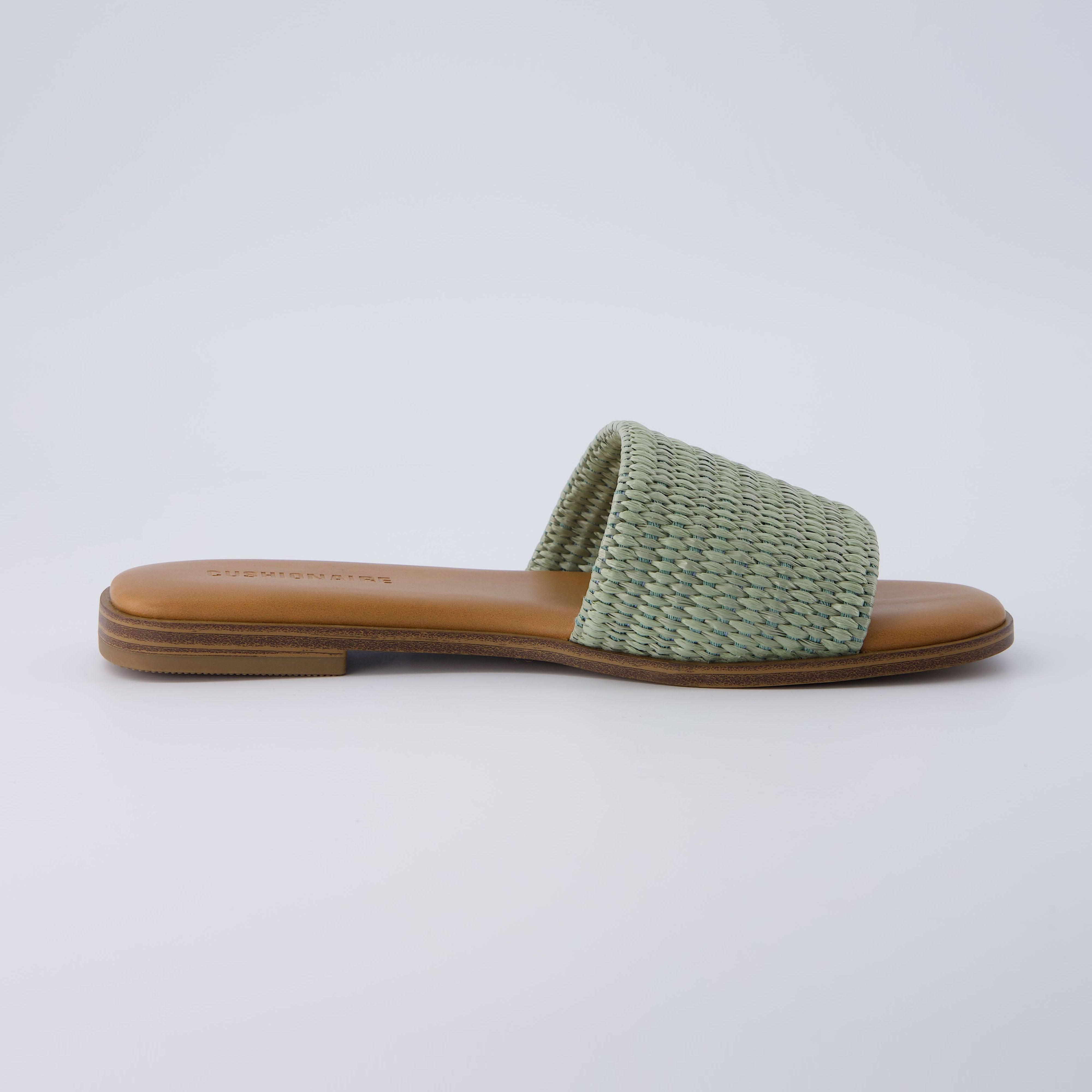 Sesame Raffia Slide Sandal Sage
