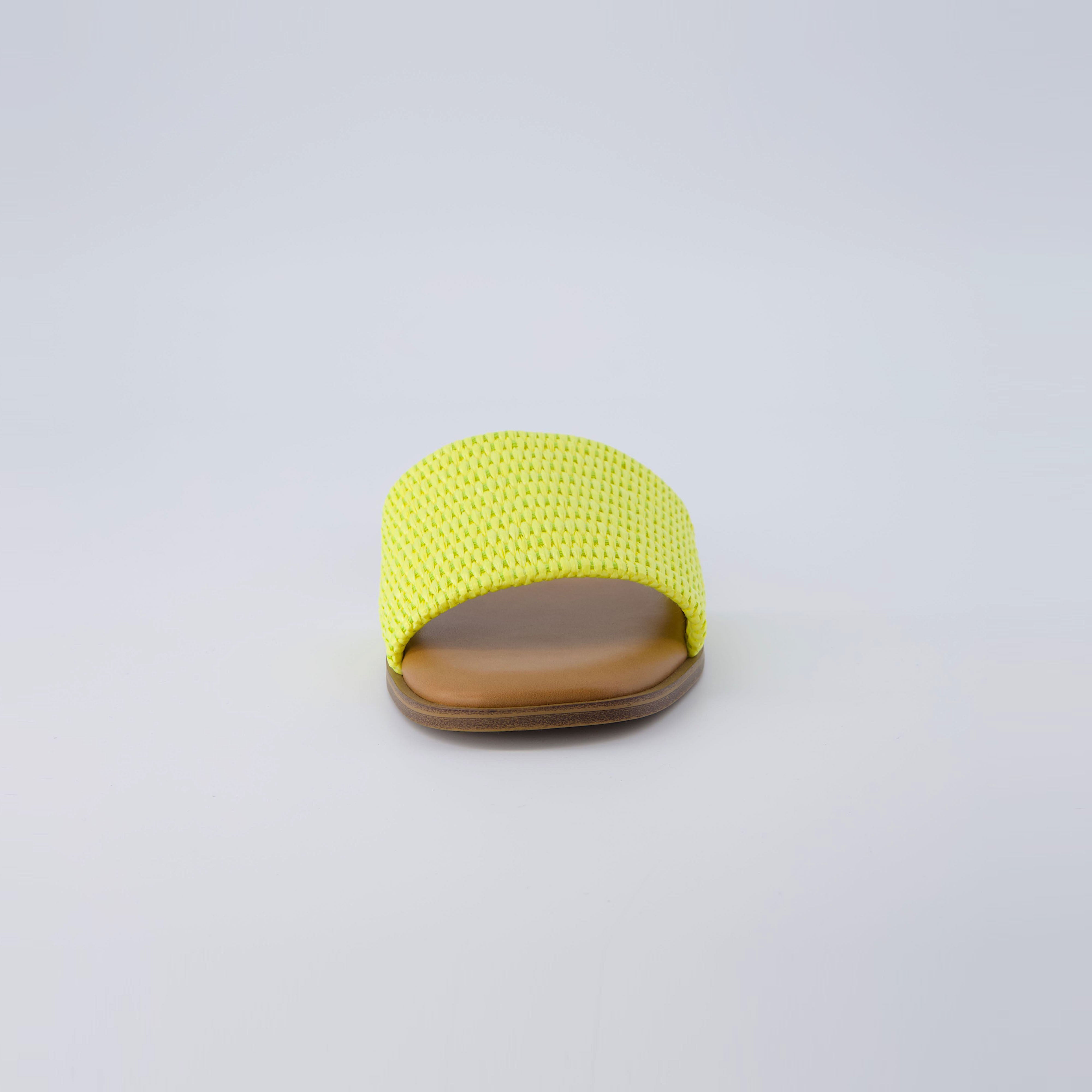 Sesame Raffia Slide Sandal Yellow