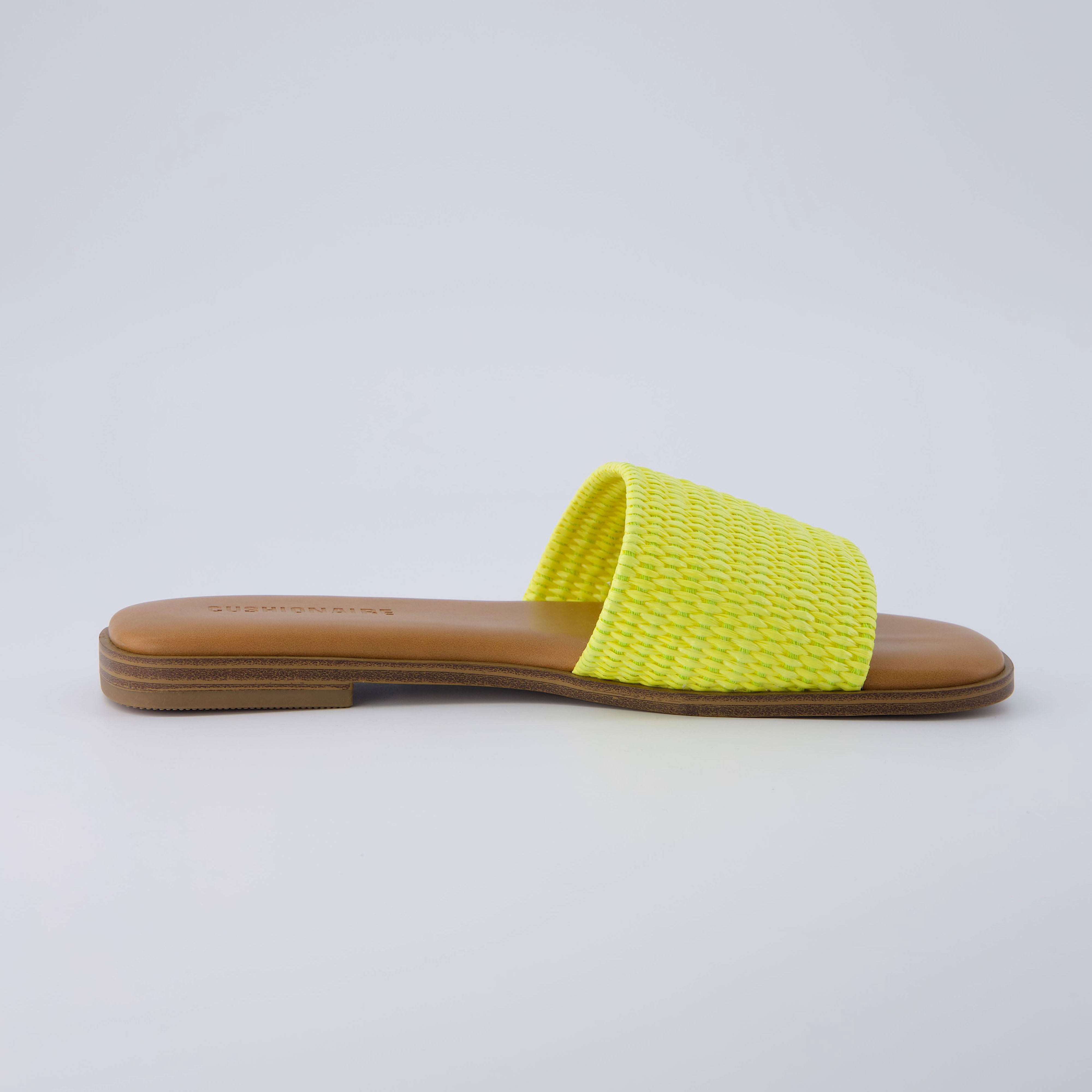 Sesame Raffia Slide Sandal Yellow