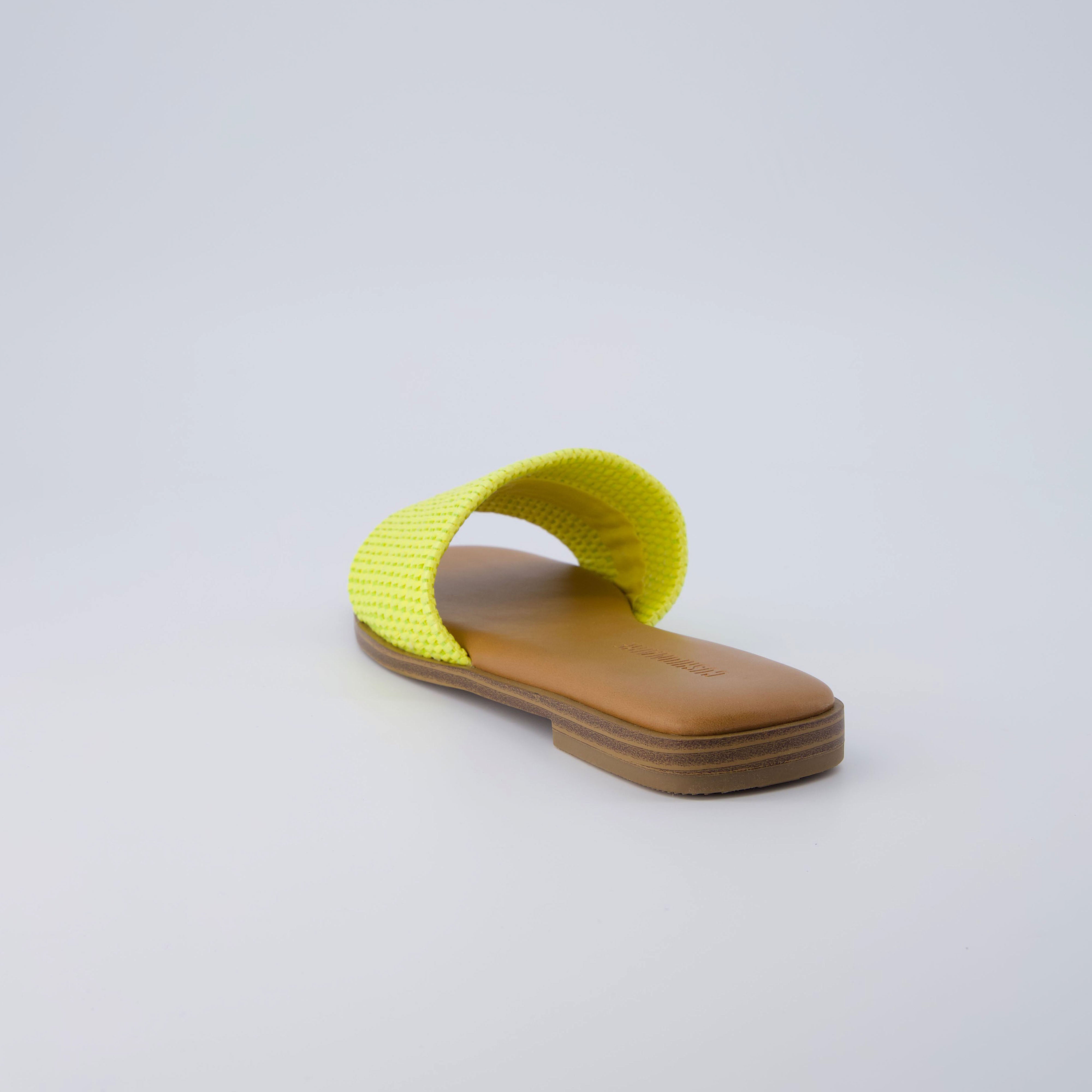 Sesame Raffia Slide Sandal Yellow