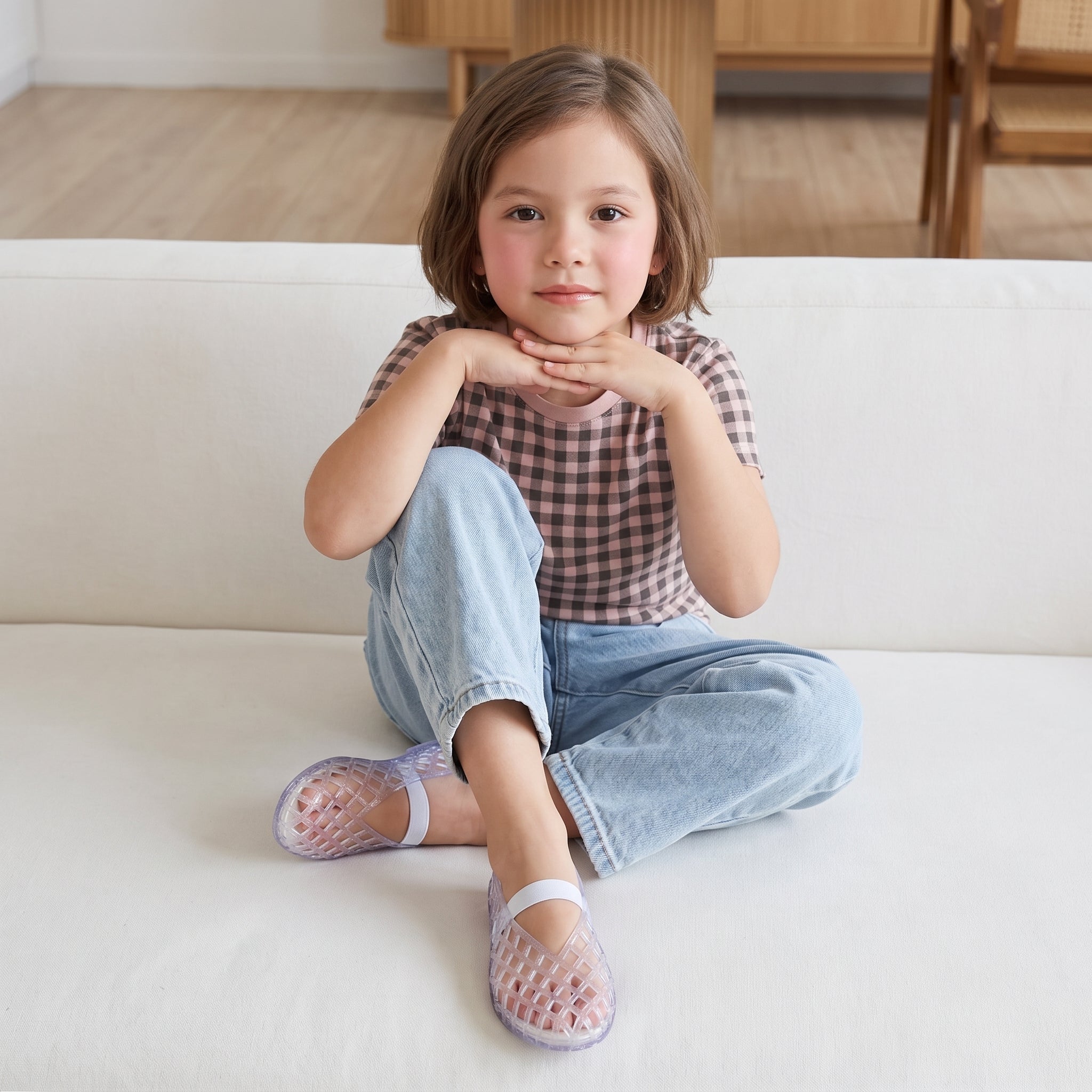 Siesta Girls Jelly Ballet Flats Sparkle Medium