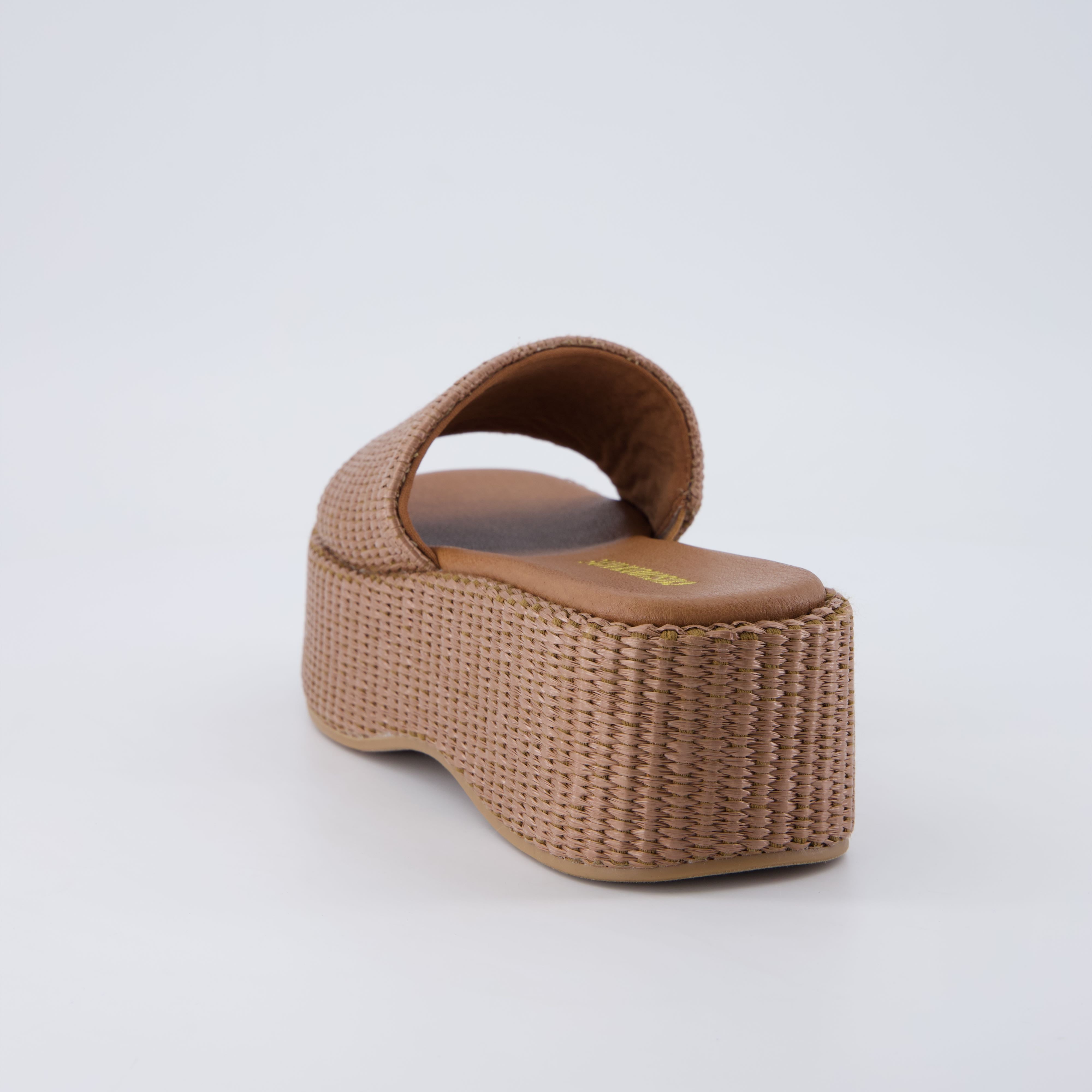 Siren Raffia Platform Sandals Brown Medium