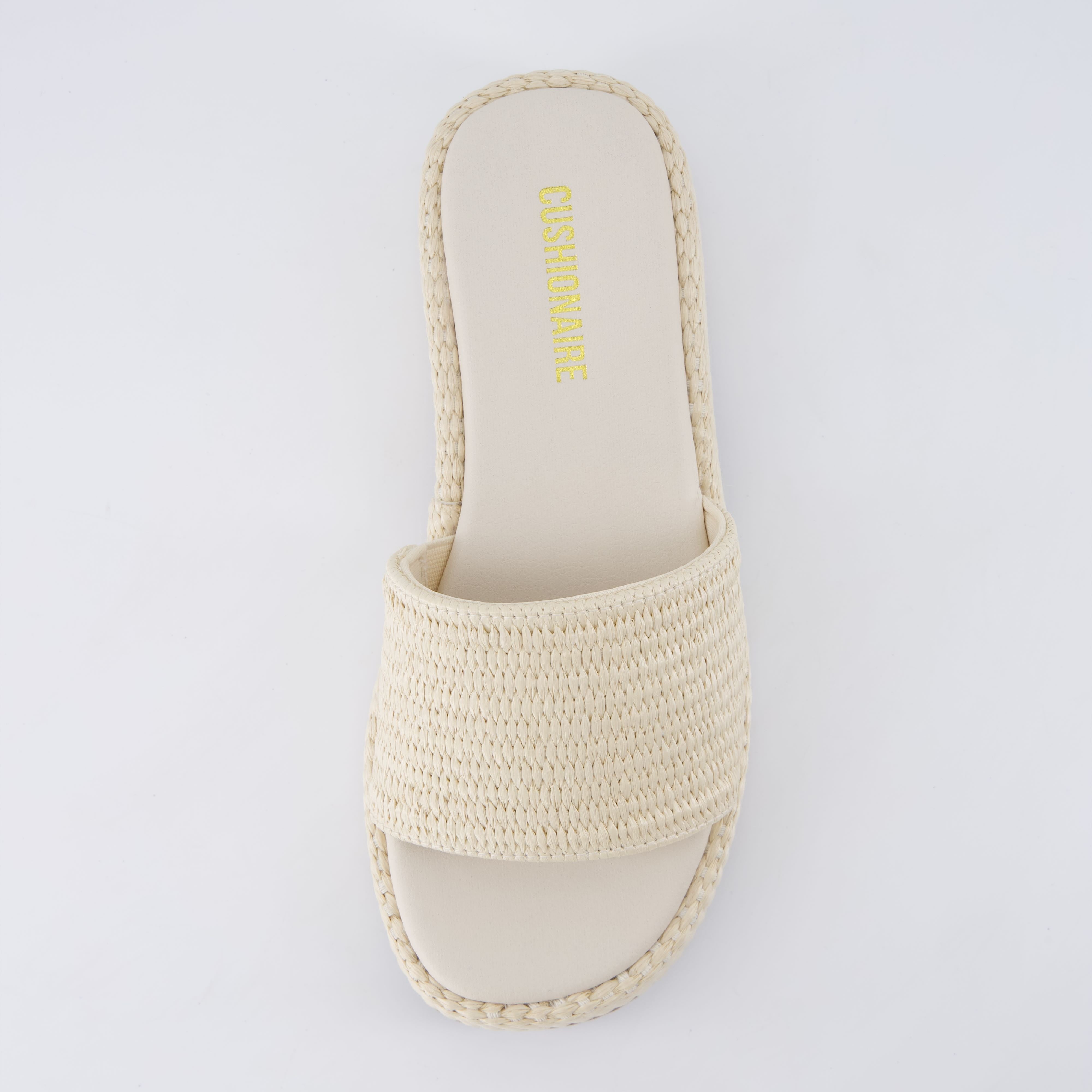 Siren Raffia Platform Sandals Cream Medium
