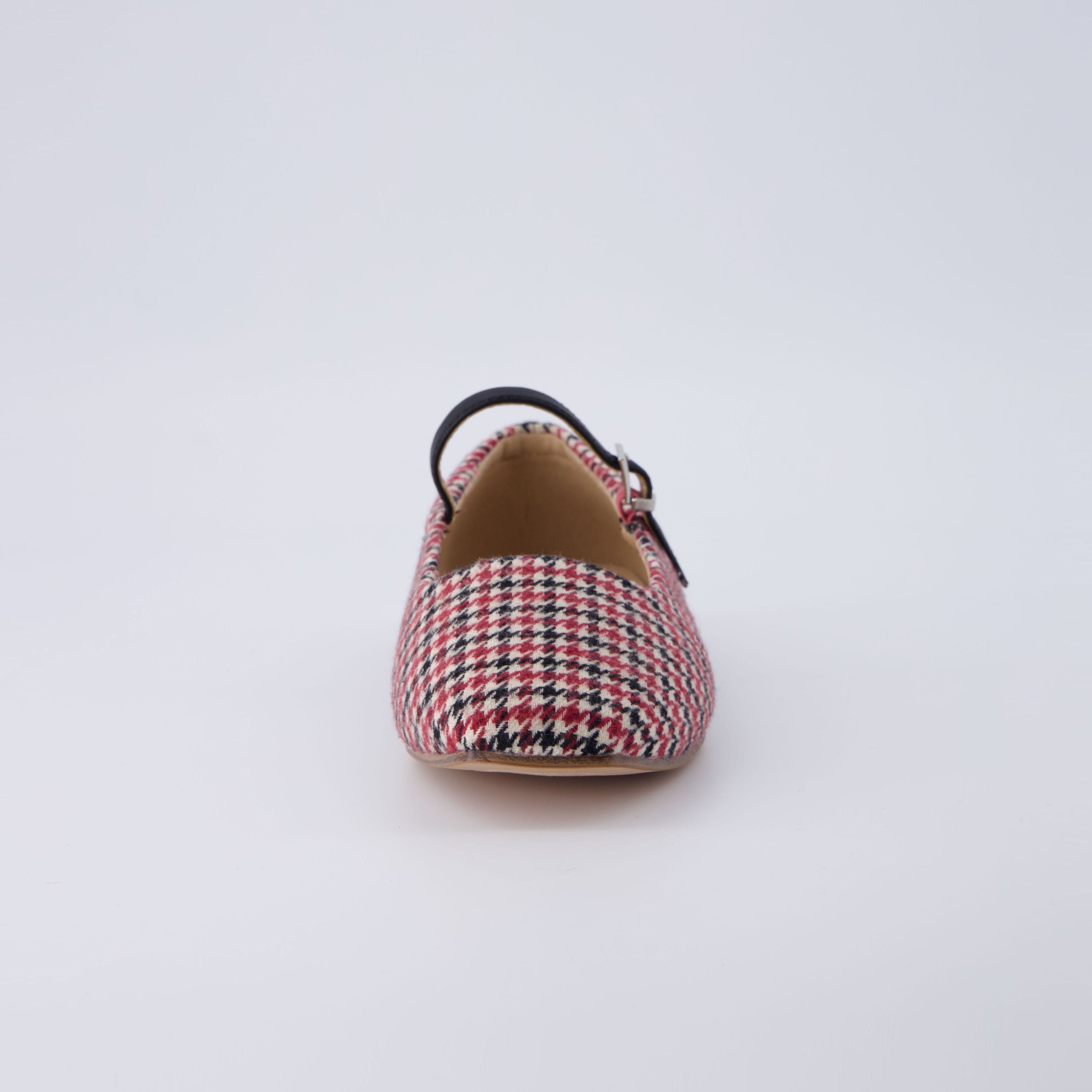 Sleeper Mary Jane Flat Burgundy Wool Plaid