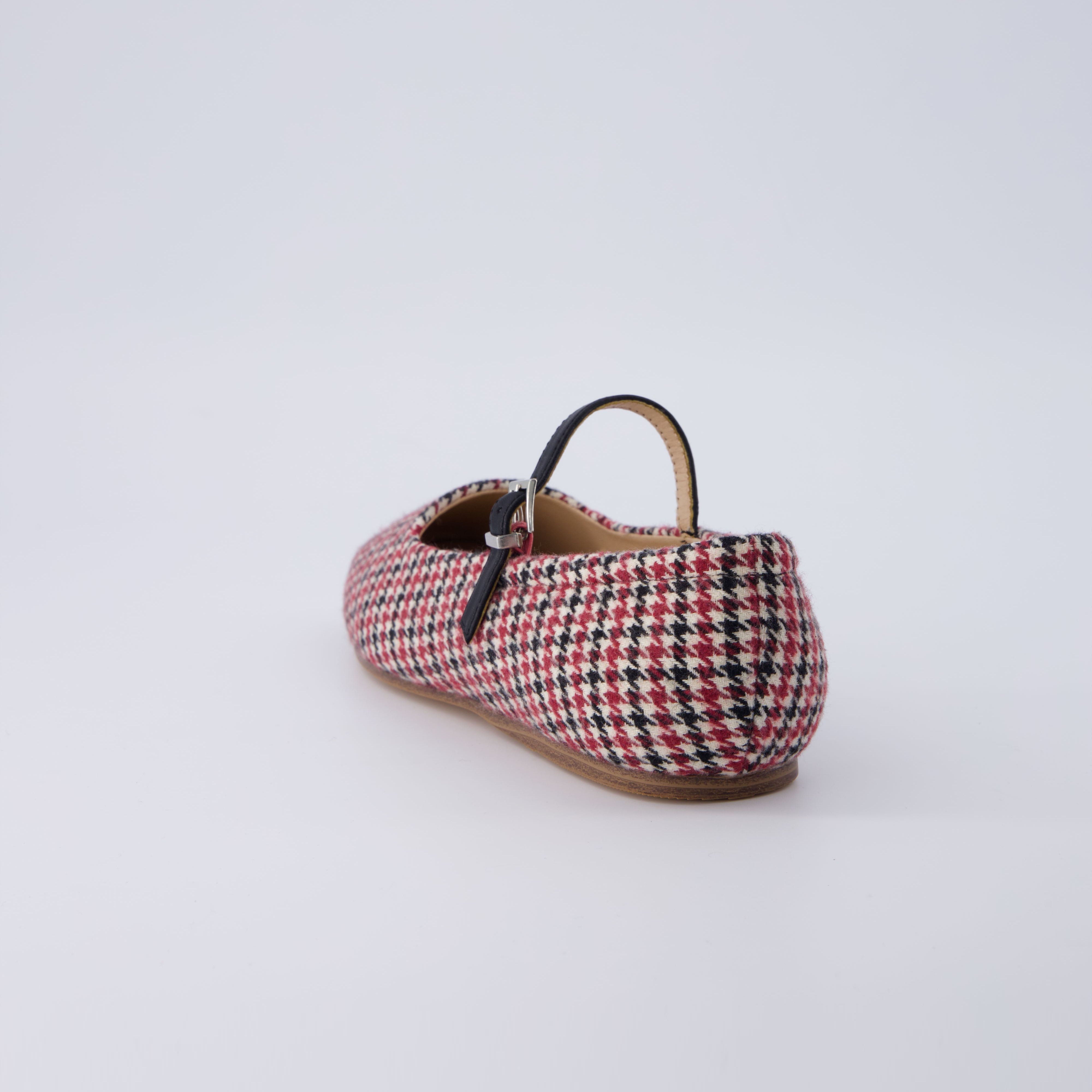 Sleeper Mary Jane Flat Burgundy Wool Plaid