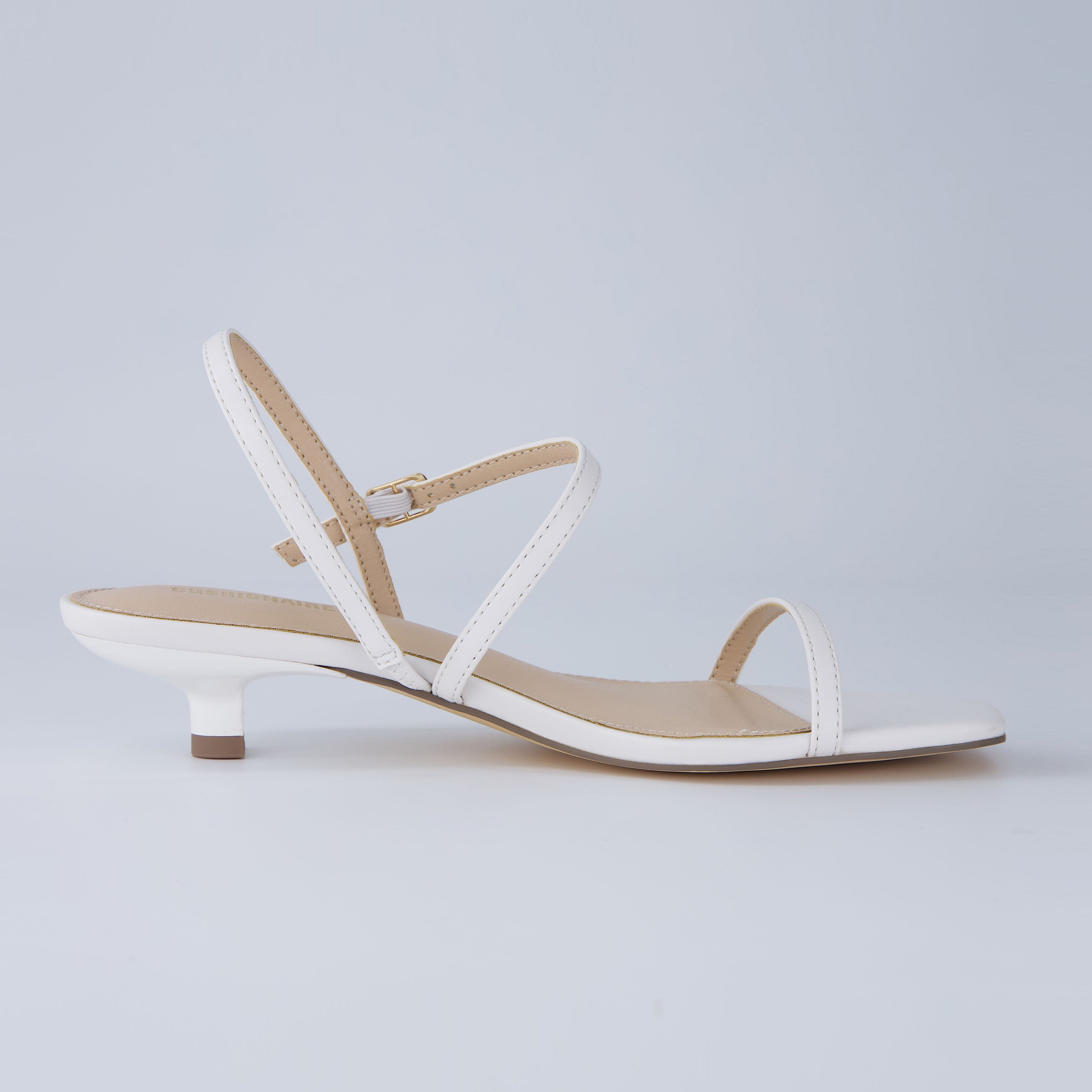 Soprano Kitten Heel Sandal White