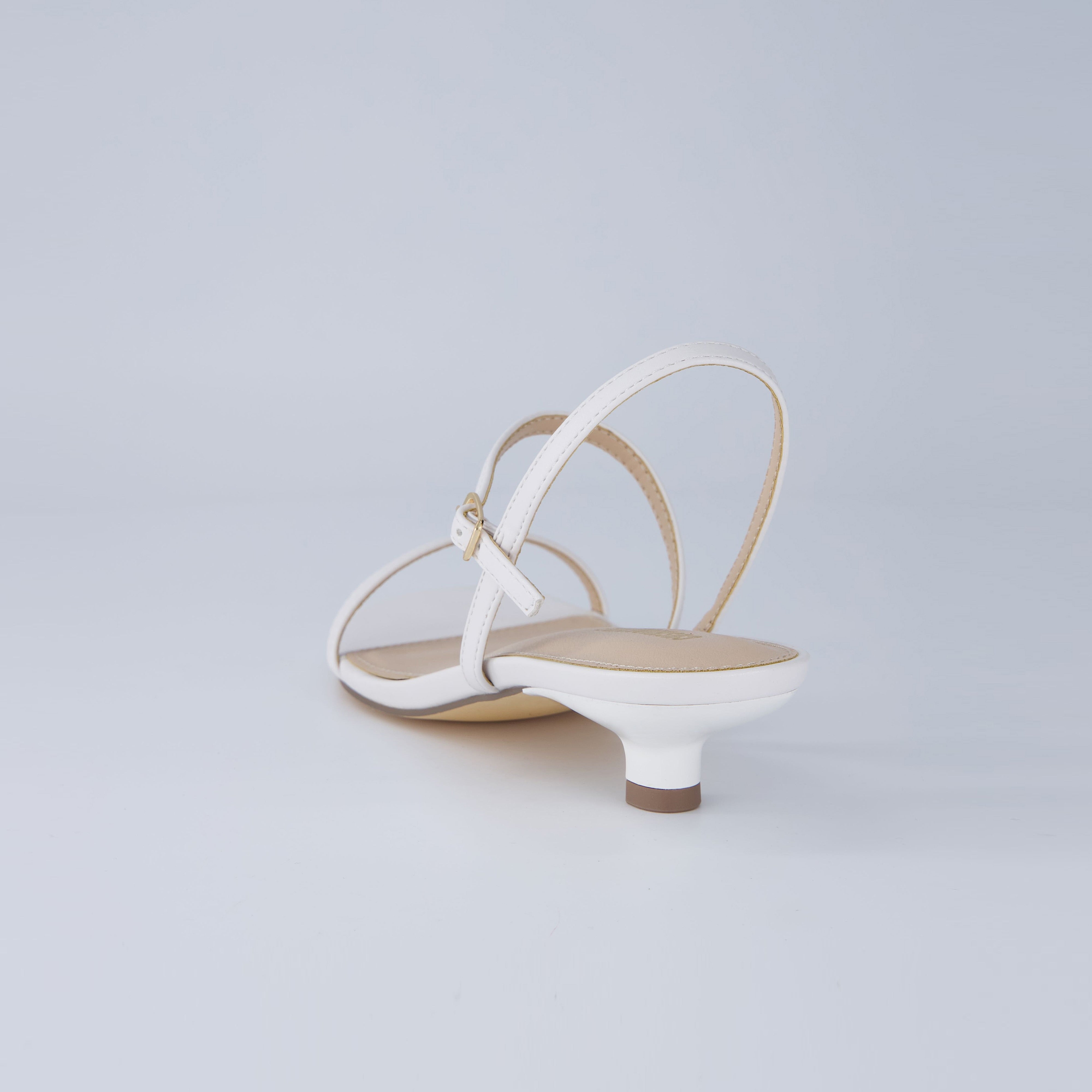 Soprano Kitten Heel Sandal White