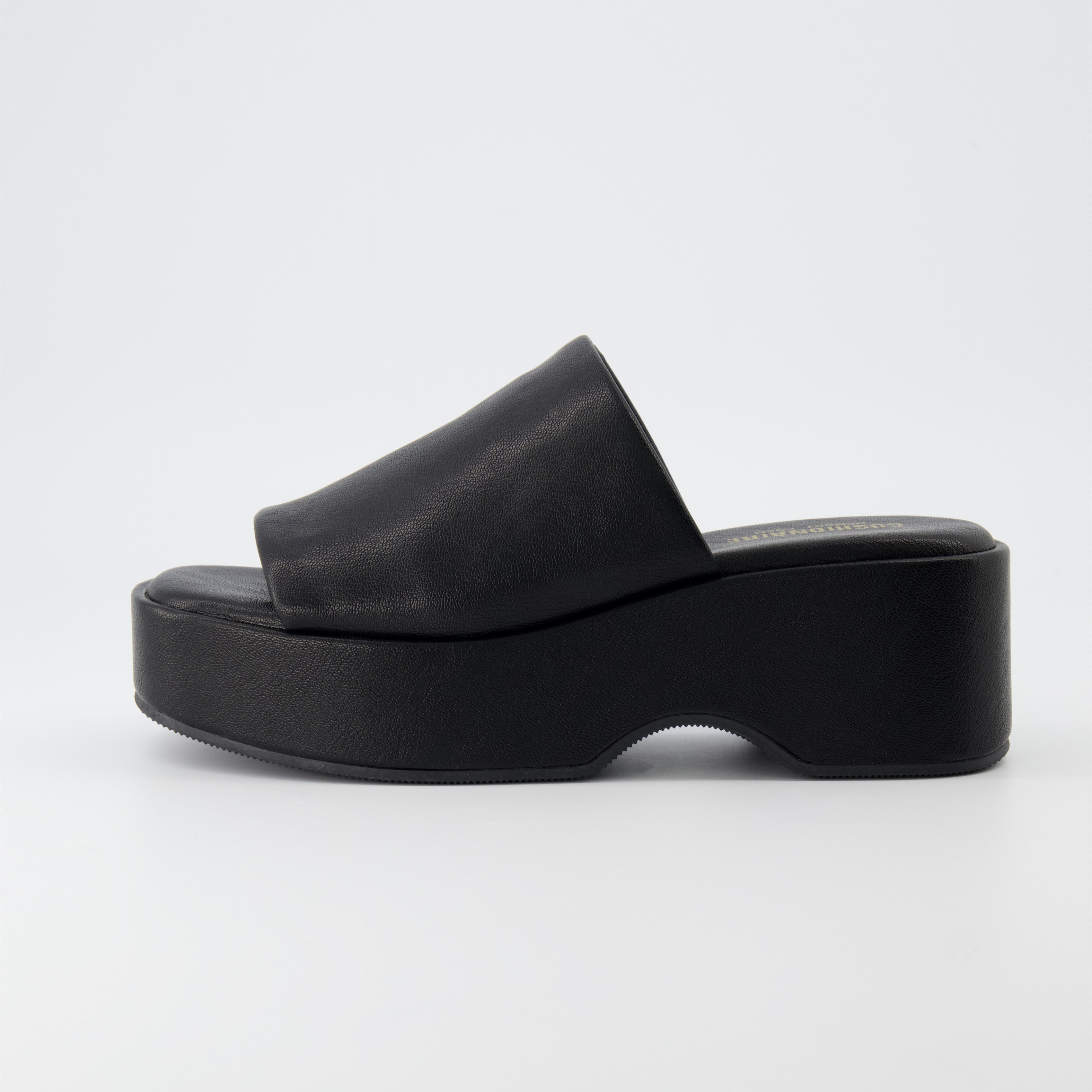 Spin One-Band Platform Sandal Black