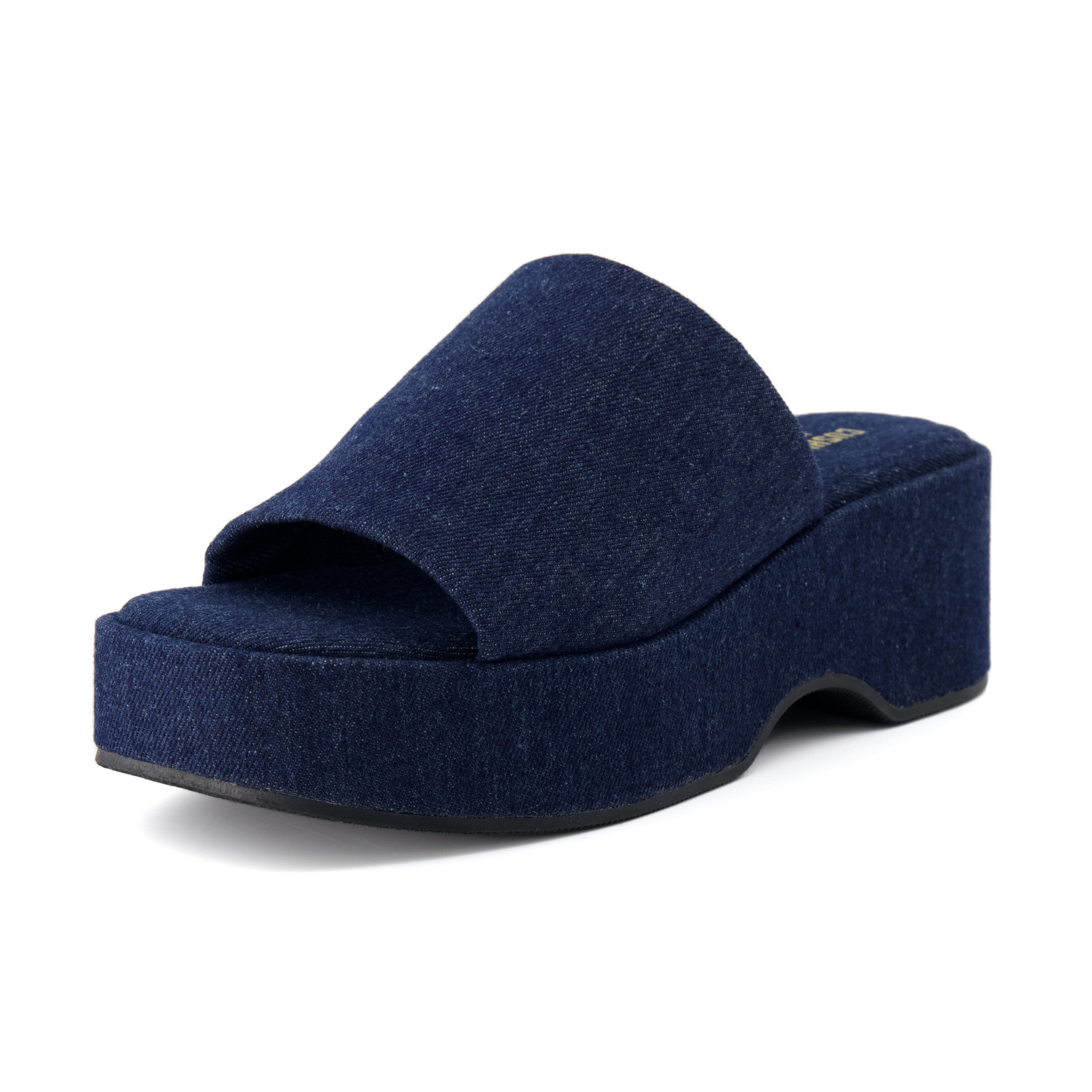 Spin One-Band Platform Sandal Denim