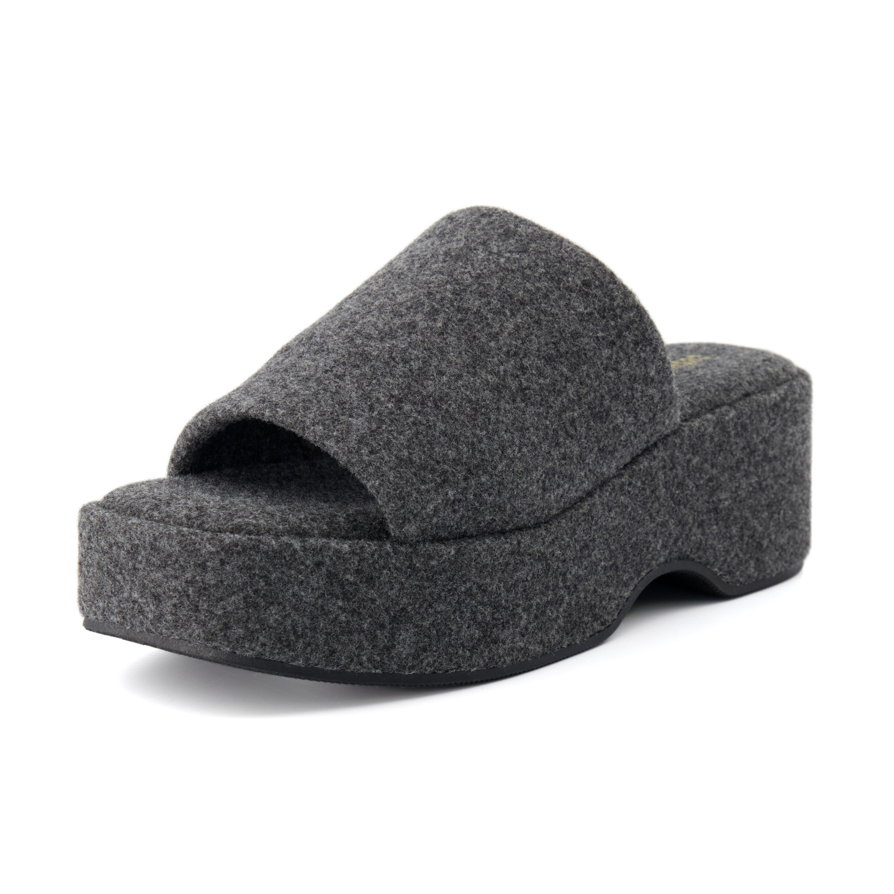 Spin One-Band Platform Sandal Grey Wool