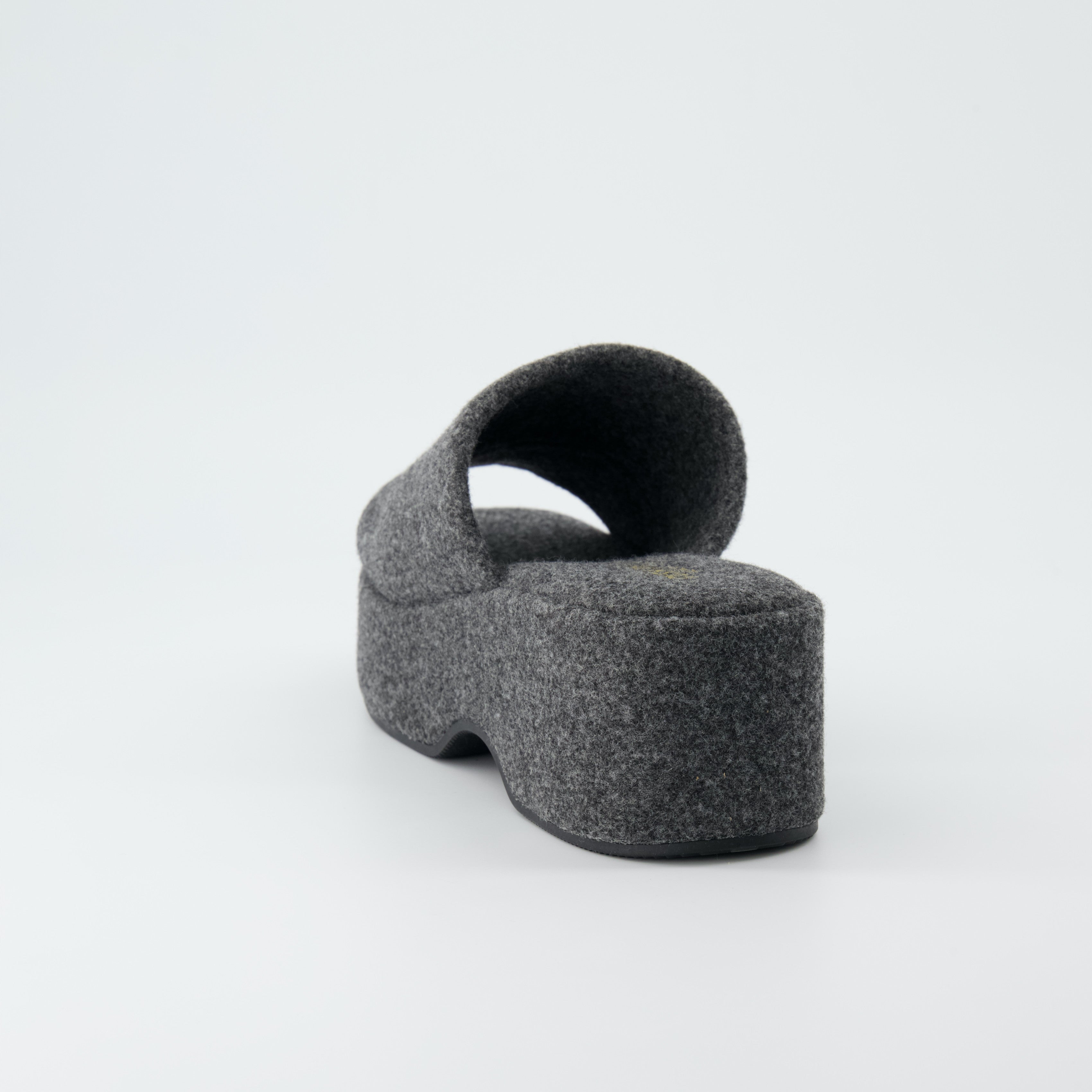 Spin One-Band Platform Sandal Grey Wool