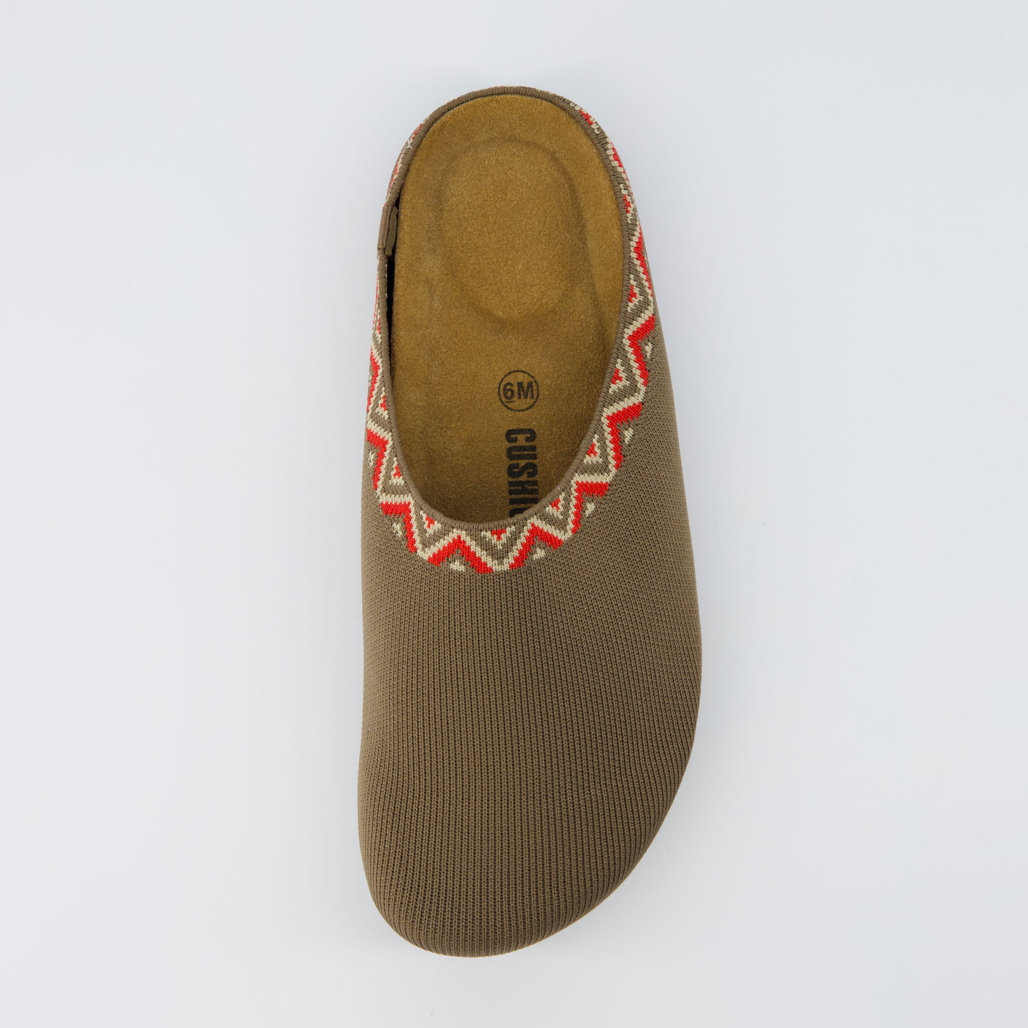 Swiss Knit Cork Footbed Clog Brown