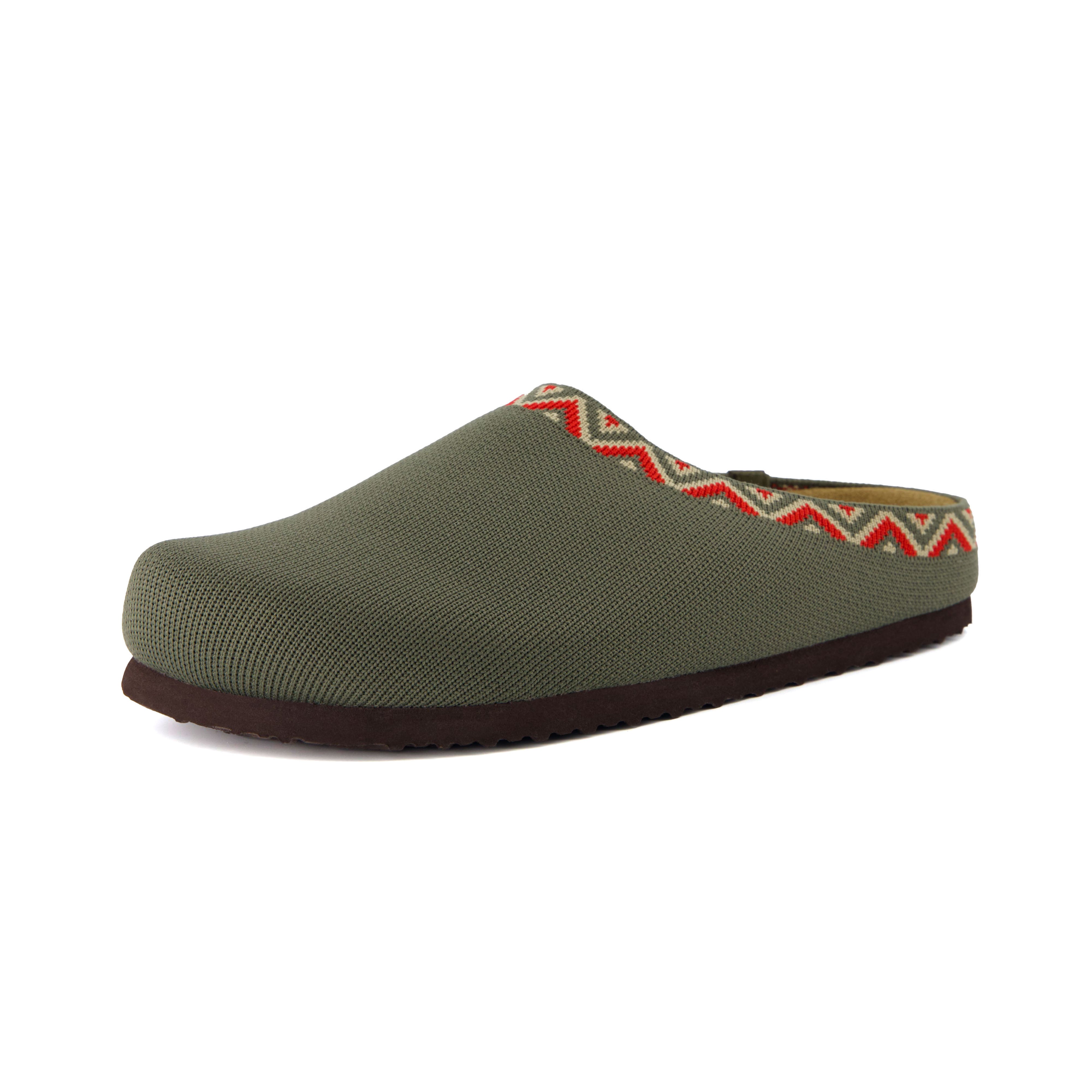 Swiss Knit Cork Footbed Clog Olive