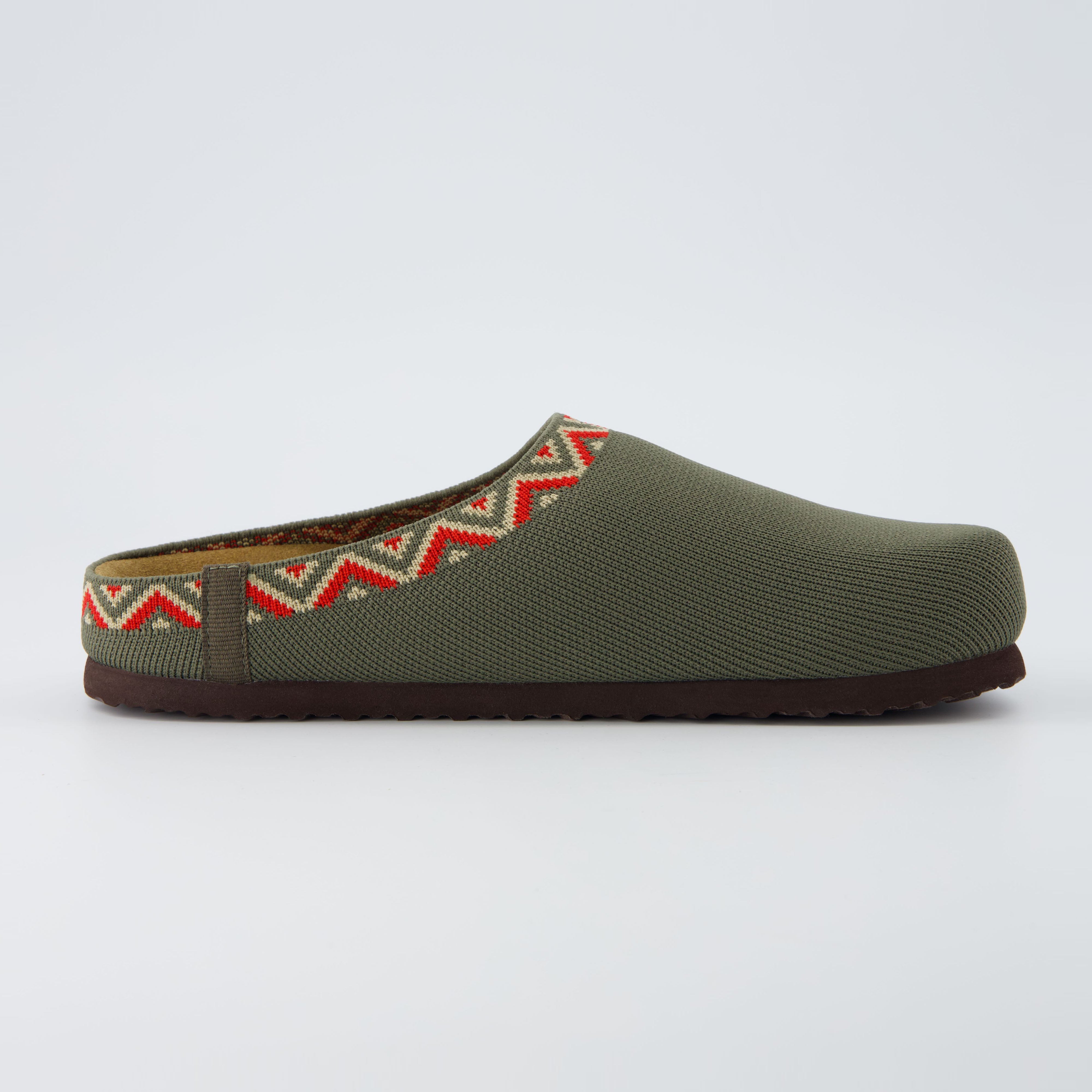Swiss Knit Cork Footbed Clog Olive