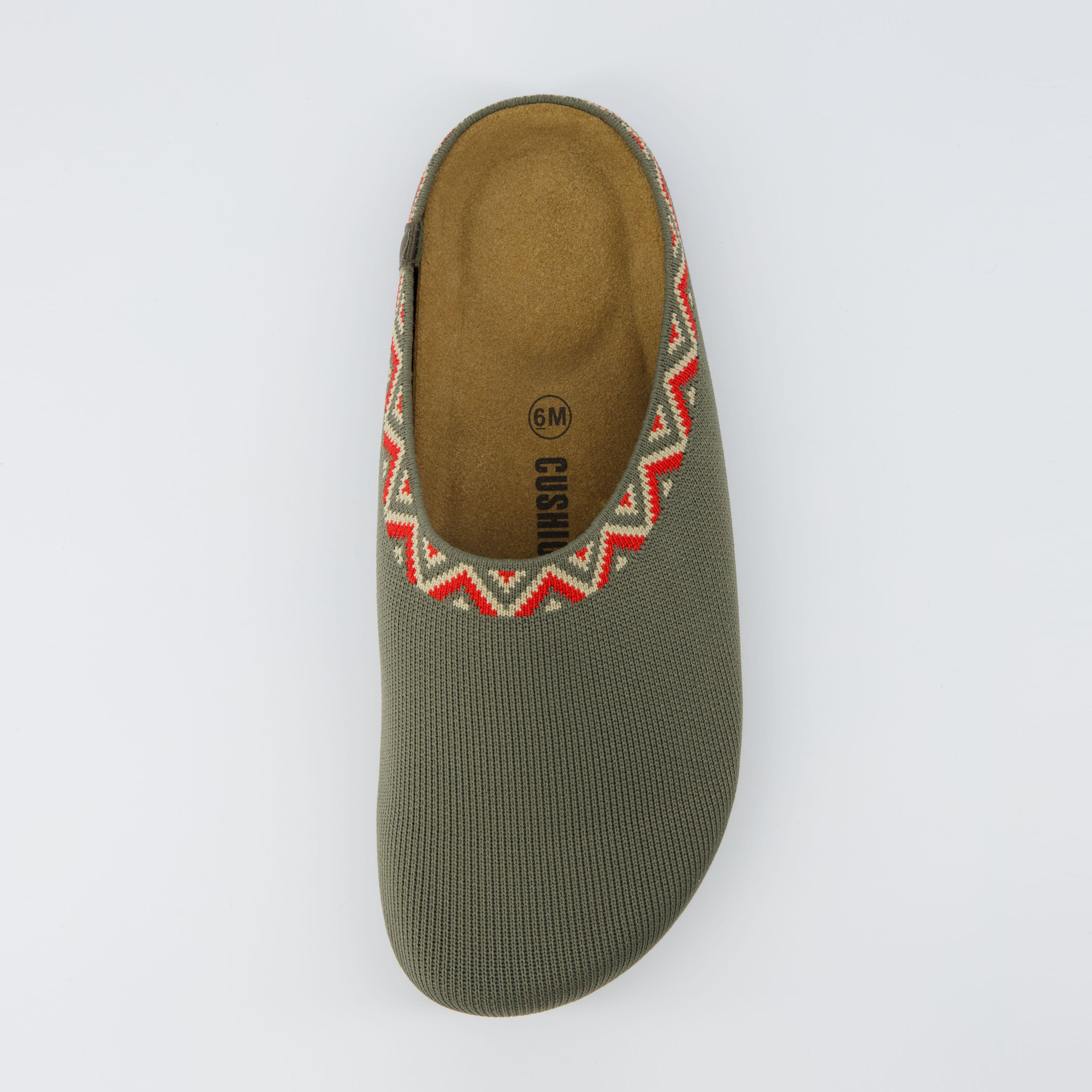 Swiss Knit Cork Footbed Clog Olive