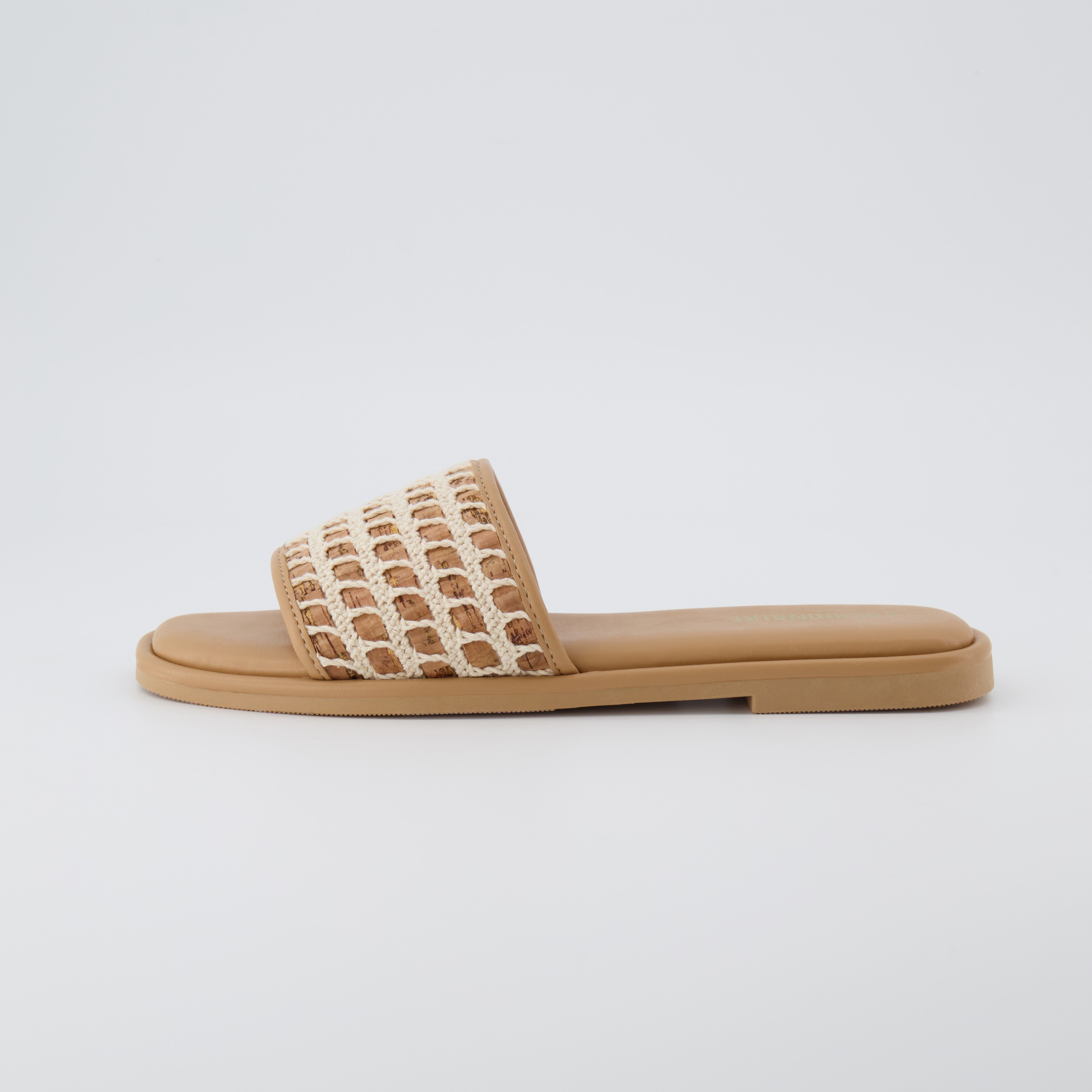Taffy Crochet Slide Sandal Biscuit