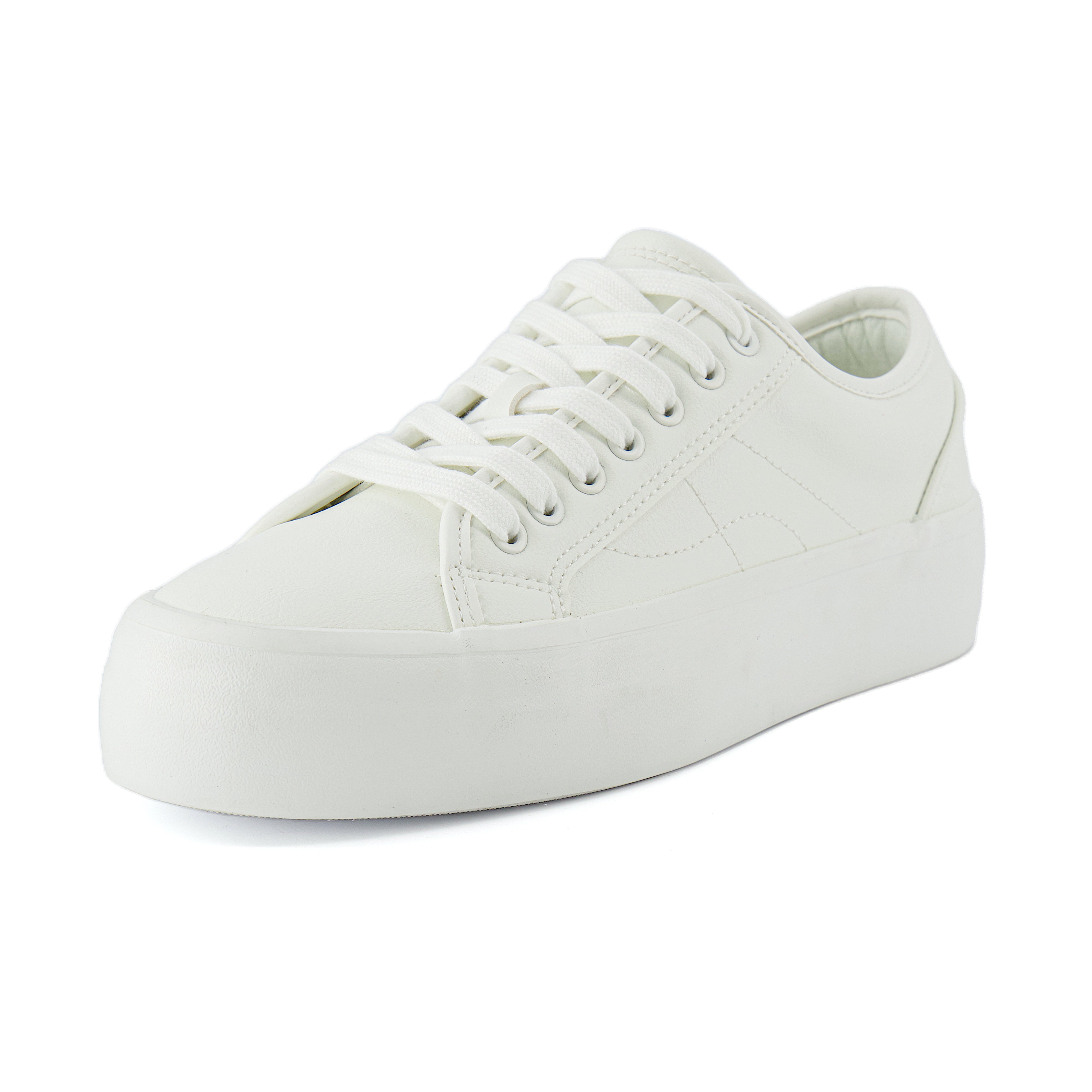 Tag Low Top Canvas Sneaker White Vegan Leather
