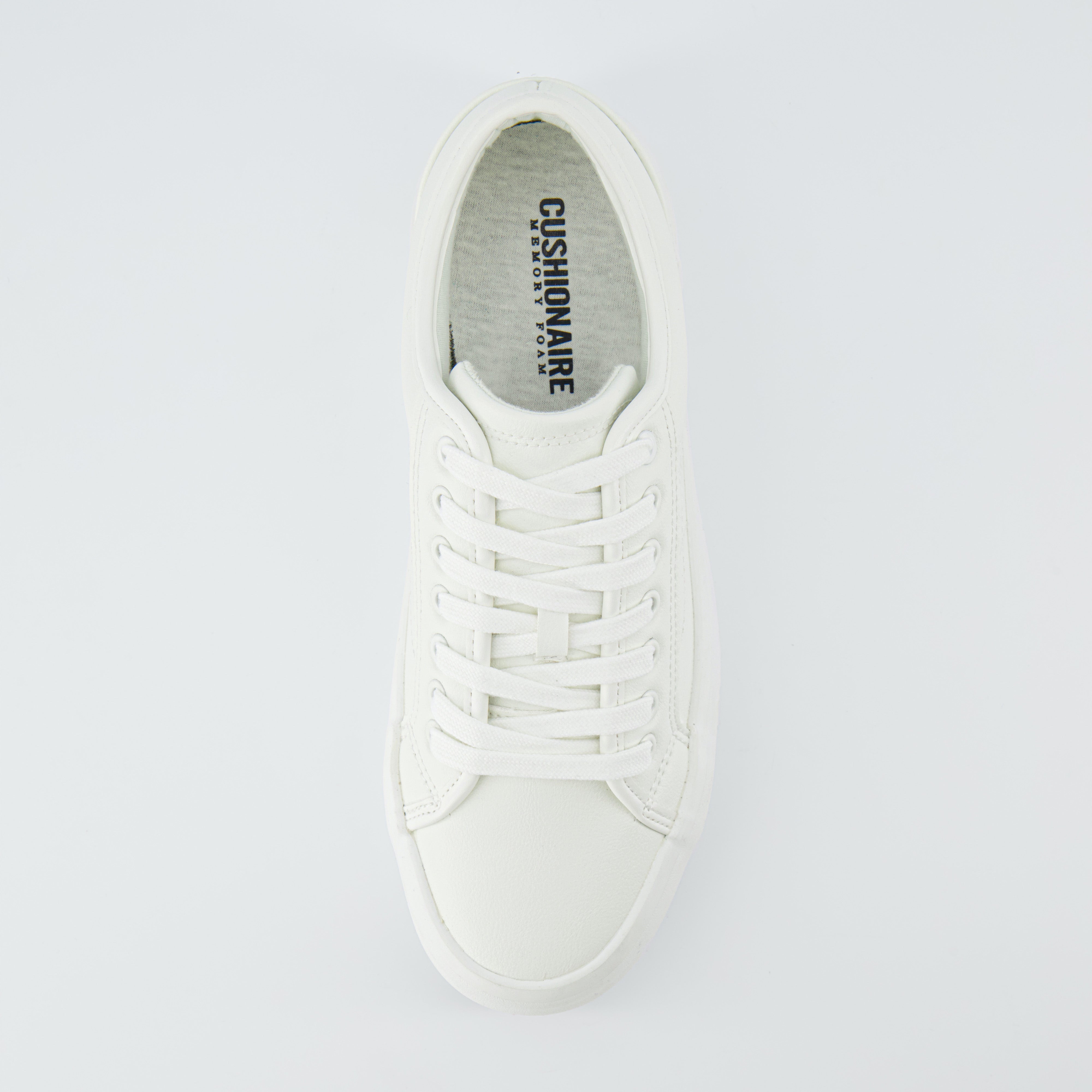 Tag Low Top Canvas Sneaker White Vegan Leather