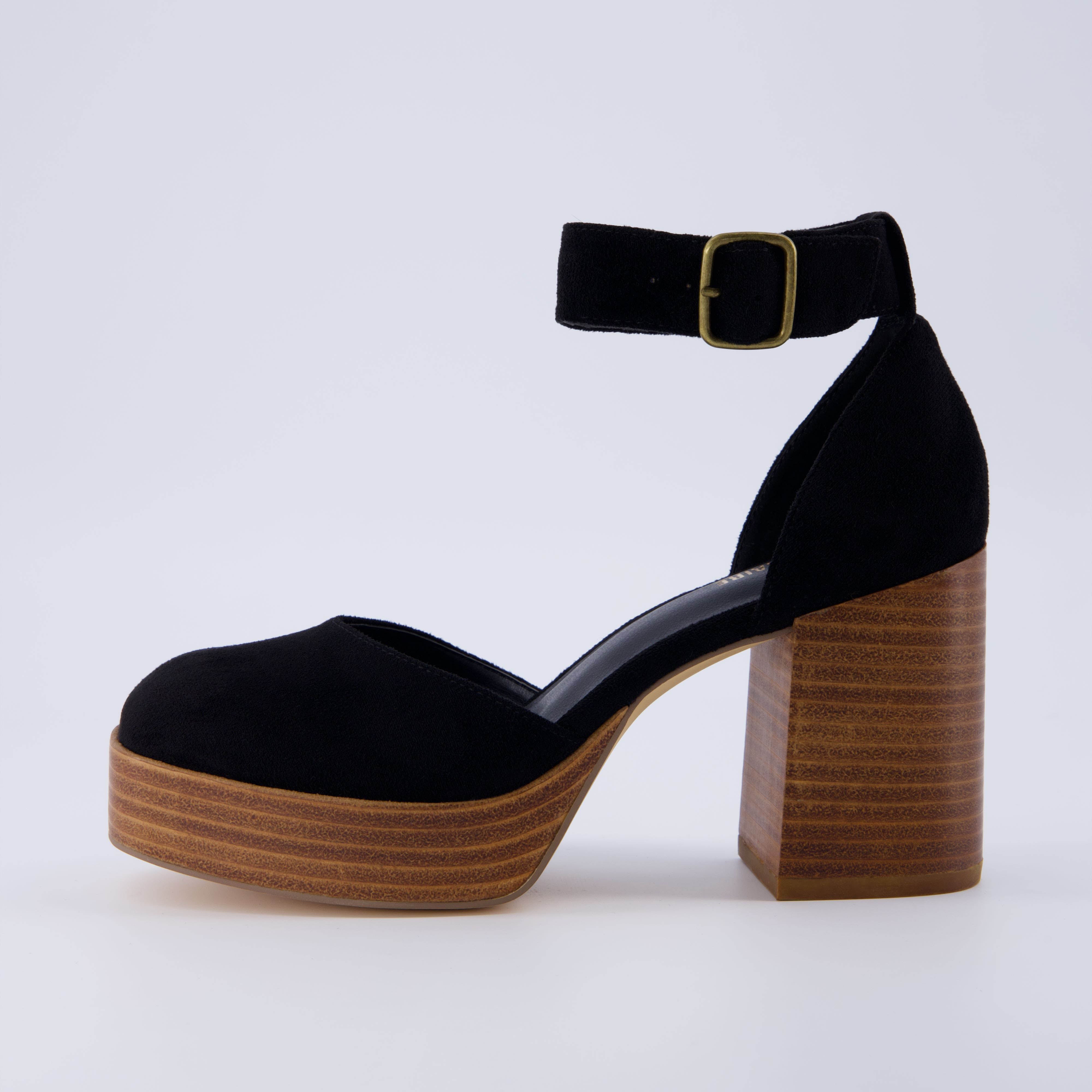 Tanner Platform Sandal Black Suede