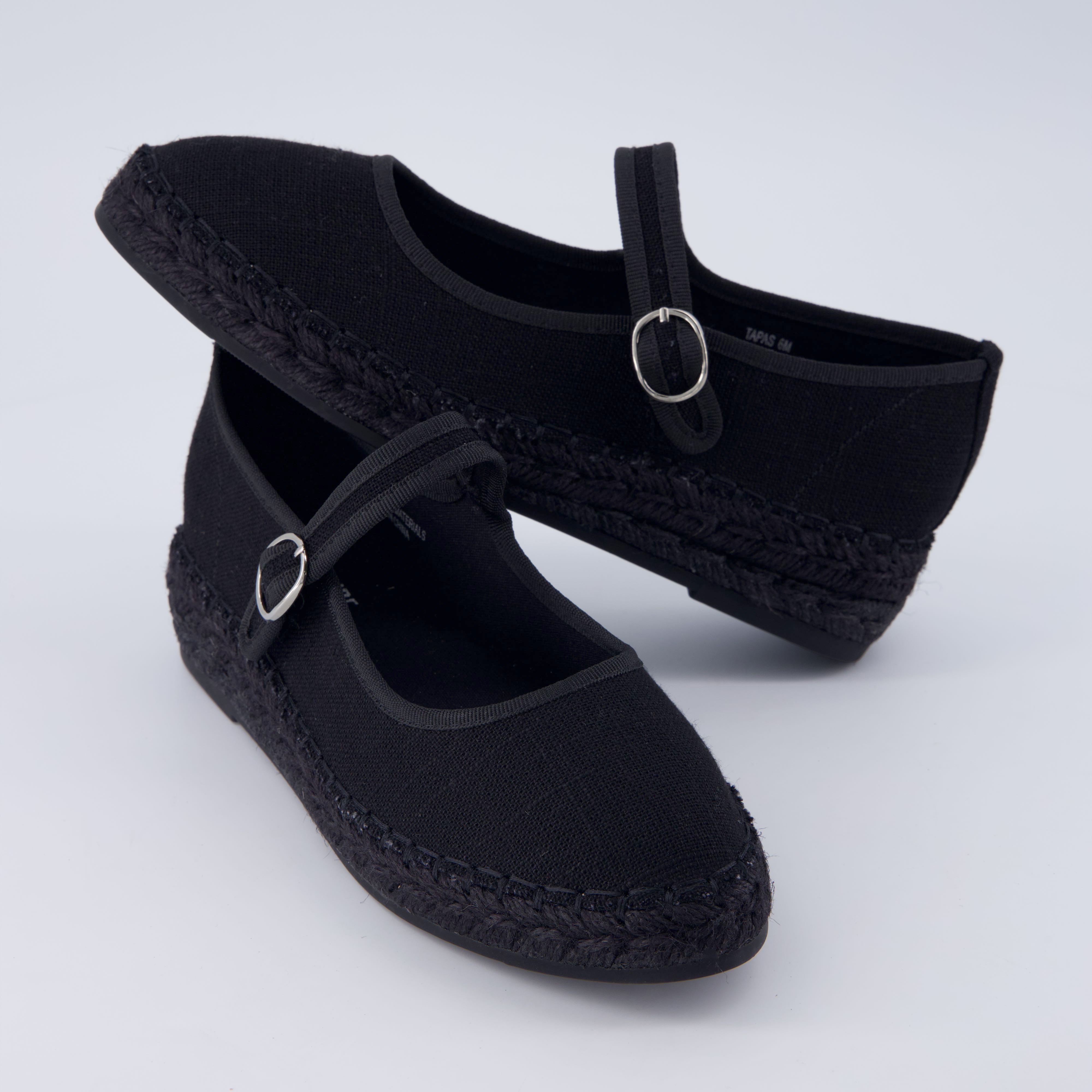 Tapas Canvas Flats Black
