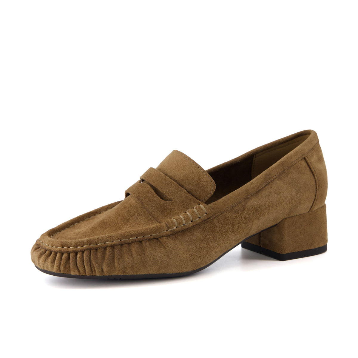 Teah Heeled Penny Loafers Camel Medium