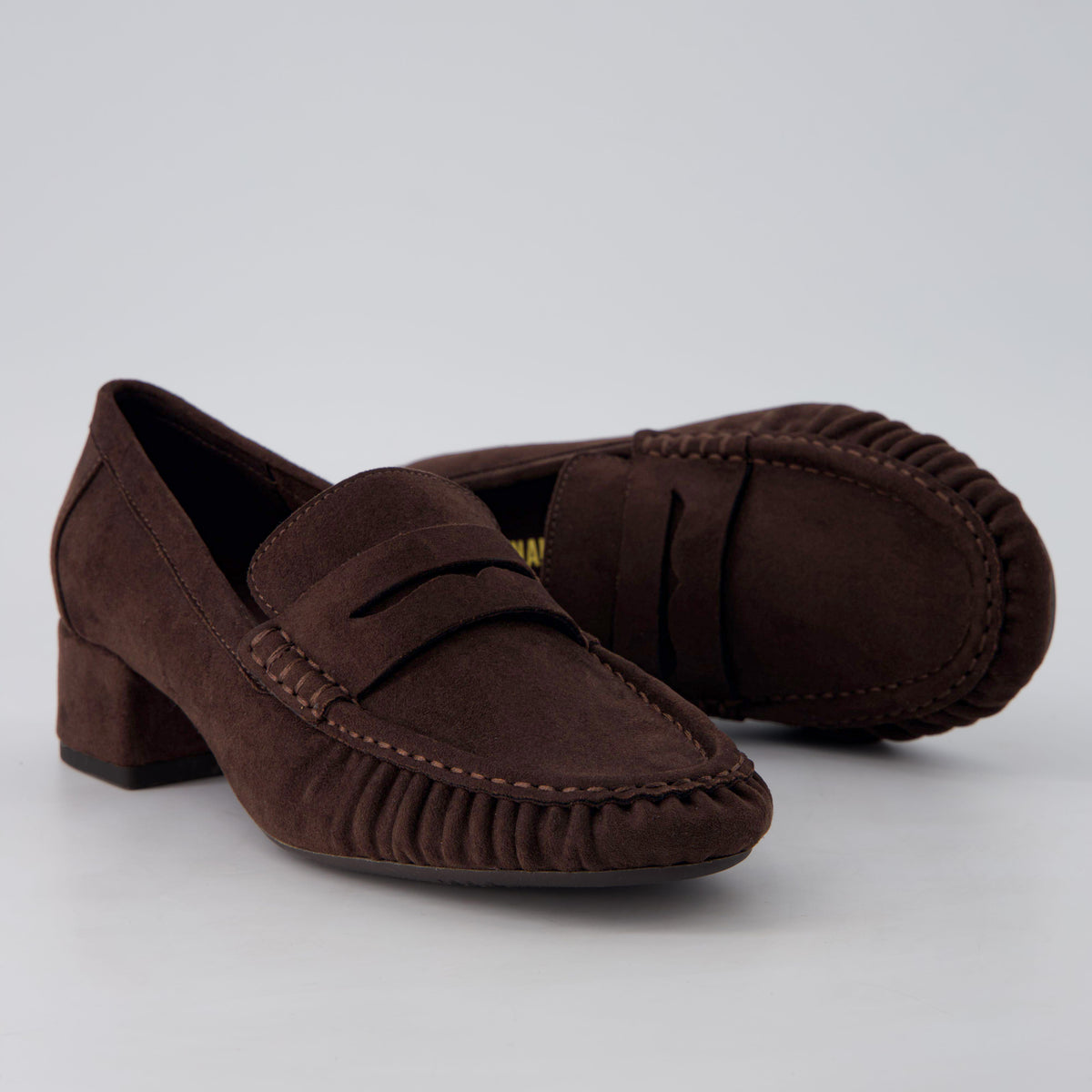 Teah Heeled Penny Loafers Coffee Medium