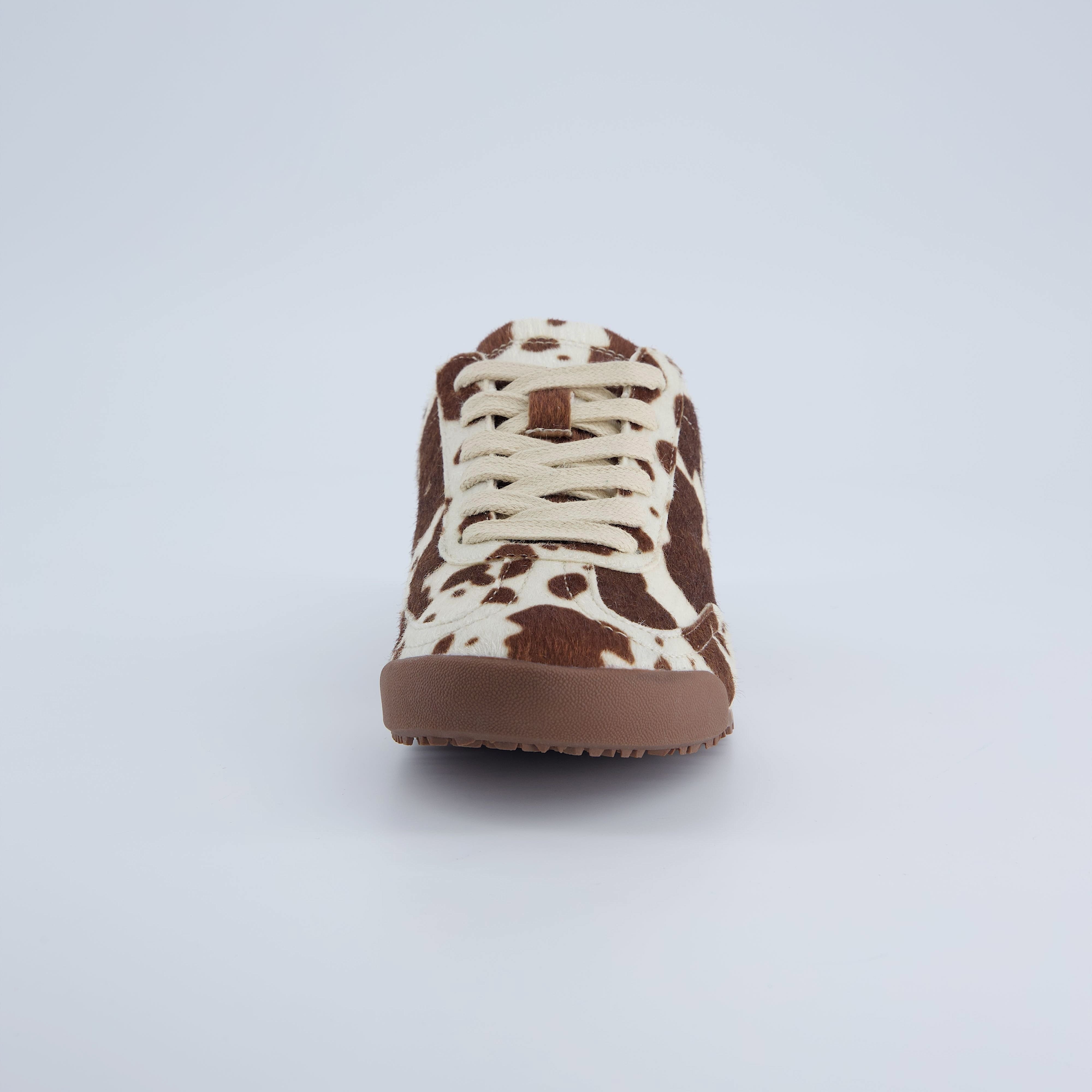 Techno Calf-Hair Lace-Up Sneakers Cow Print