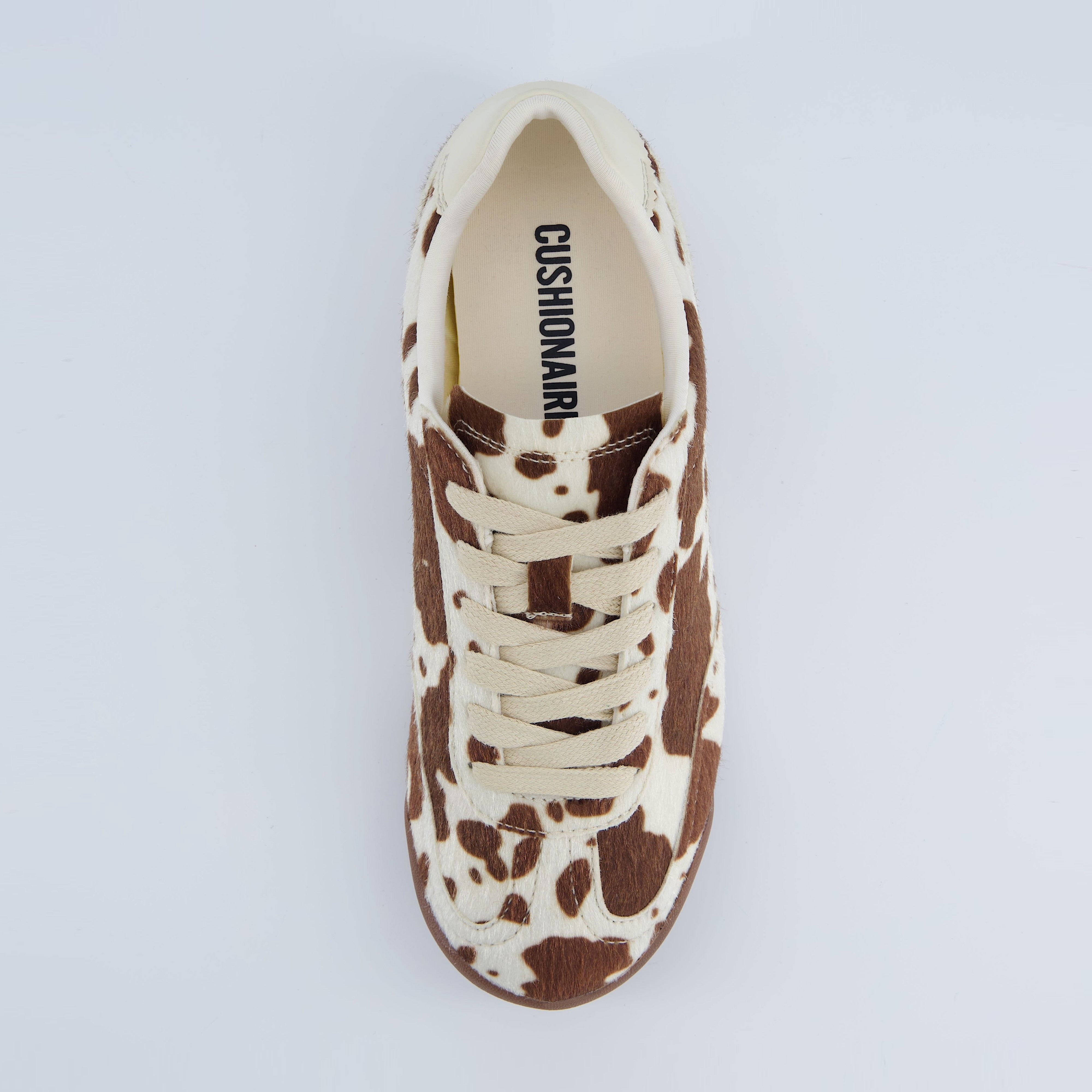 Techno Calf-Hair Lace-Up Sneakers Cow Print