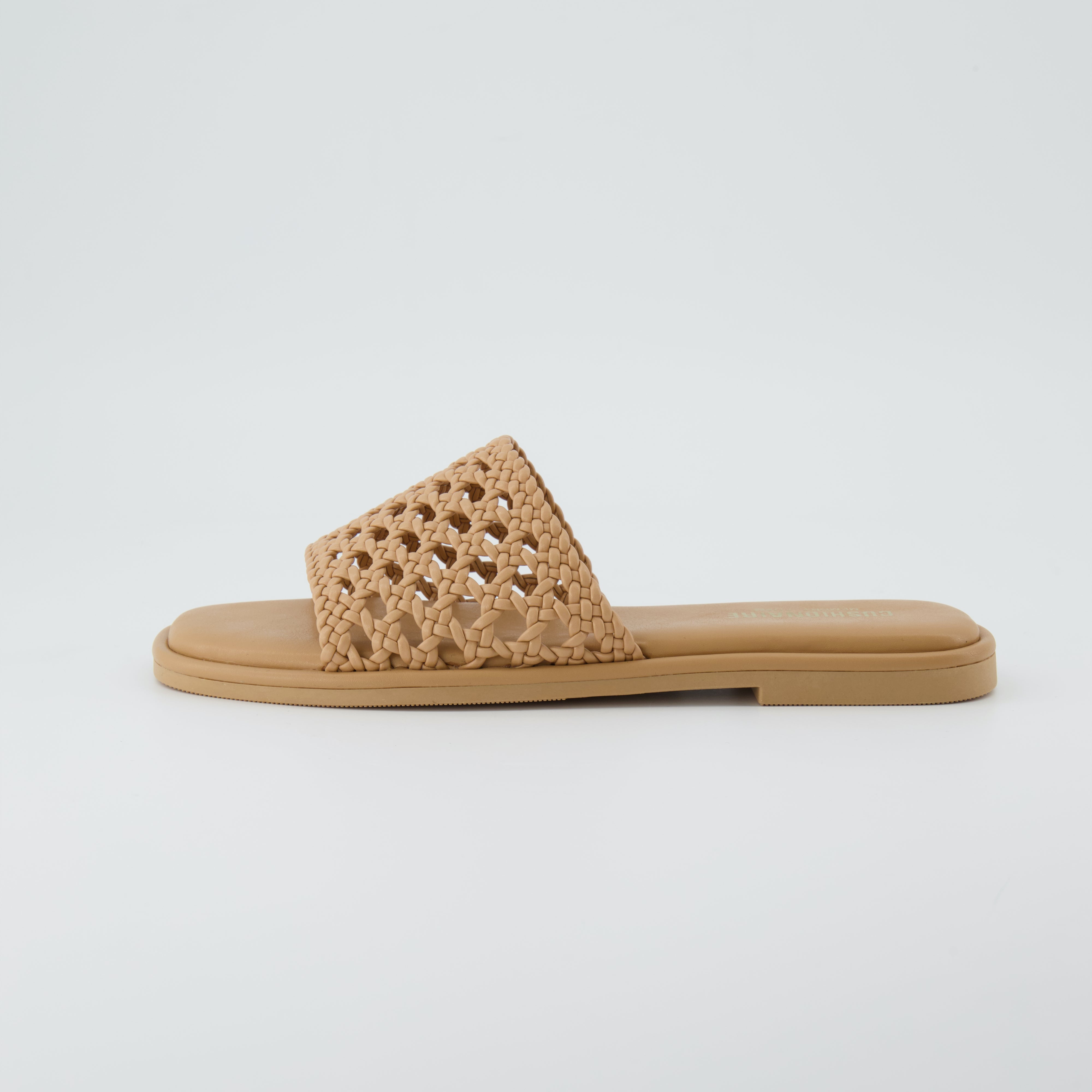 Temptest Basket Weave Slide Sandal Tan