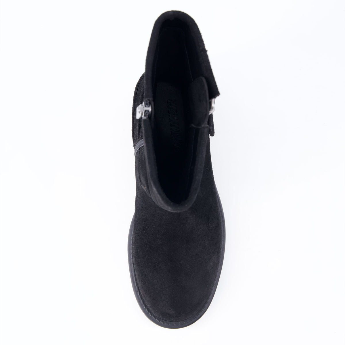 Tidy Suede Moto Boots Black
