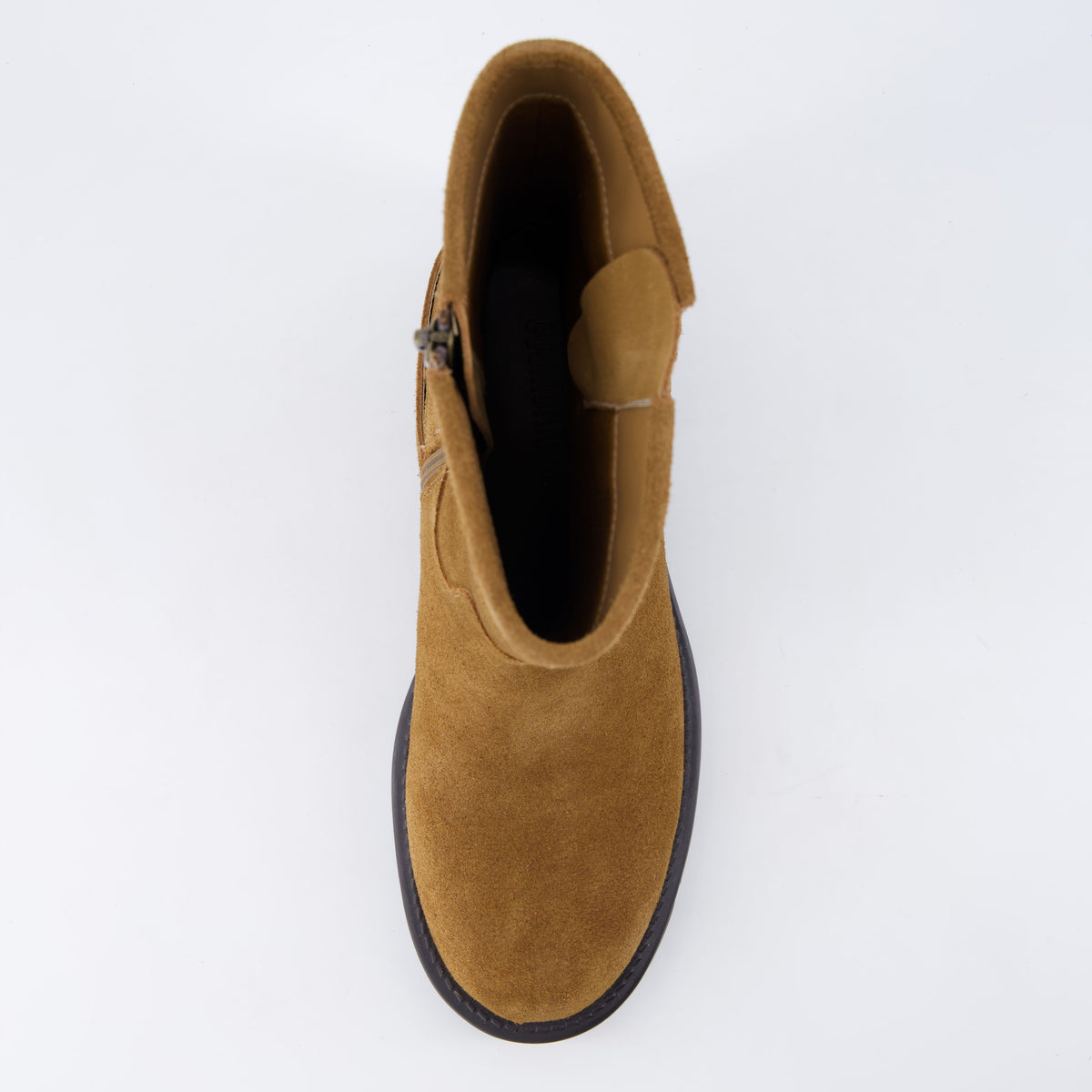 Tidy Suede Moto Boots Tobacco