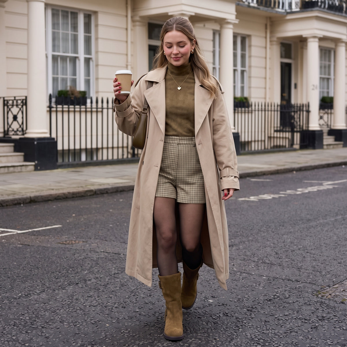 Tidy Suede Moto Boots Tobacco