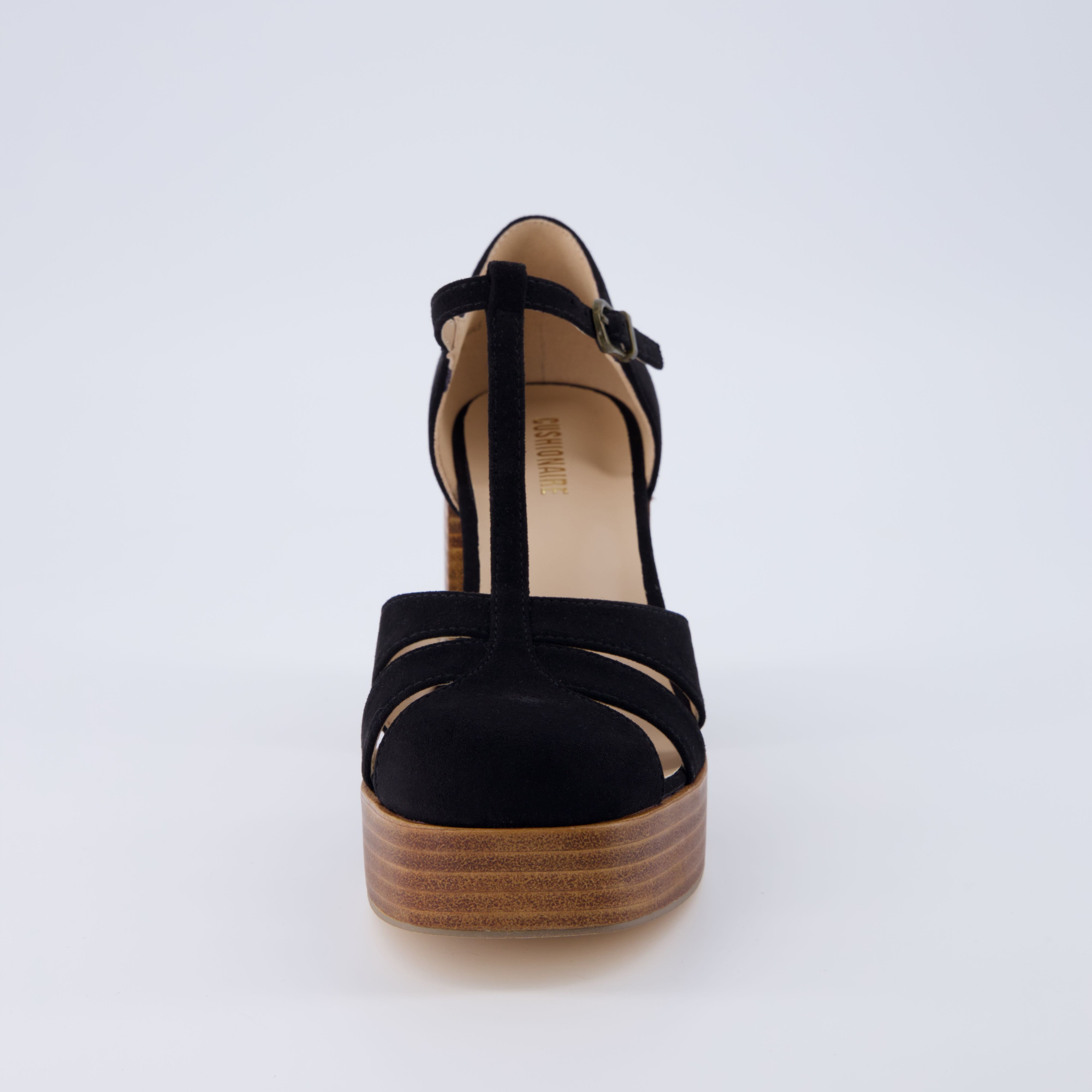 Tizzy Platform Heeled Sandal Black Suede