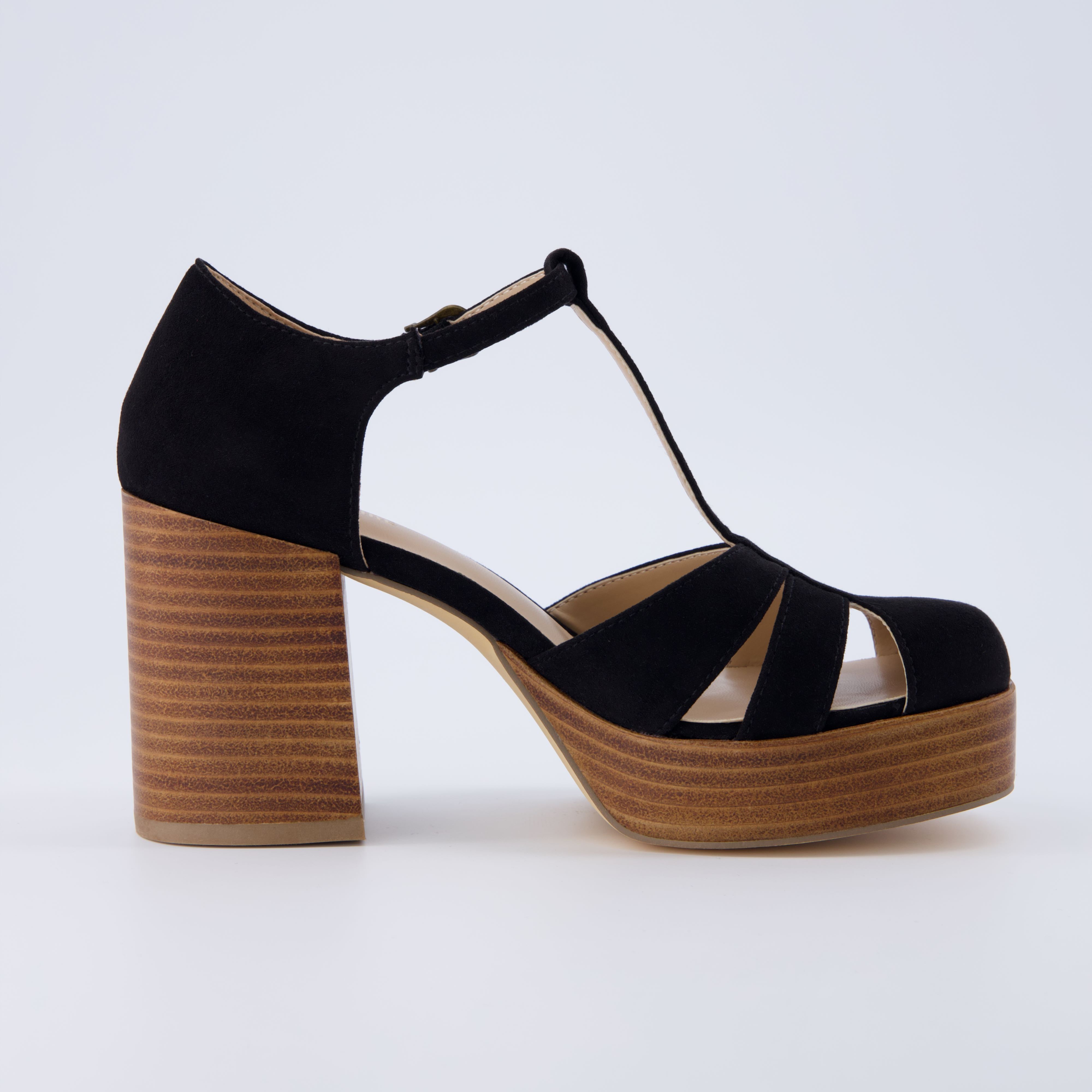 Tizzy Platform Heeled Sandal Black Suede
