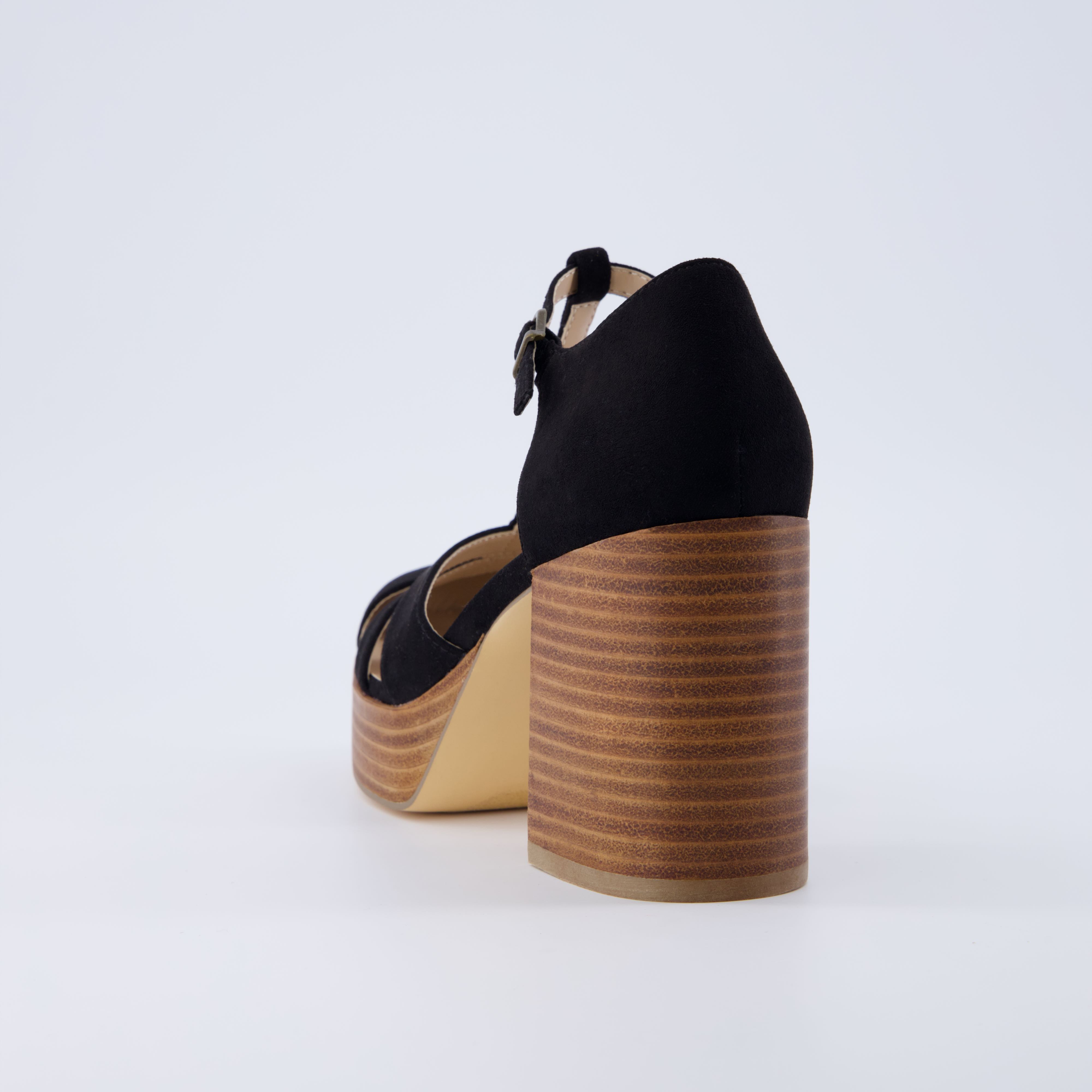 Tizzy Platform Heeled Sandal Black Suede