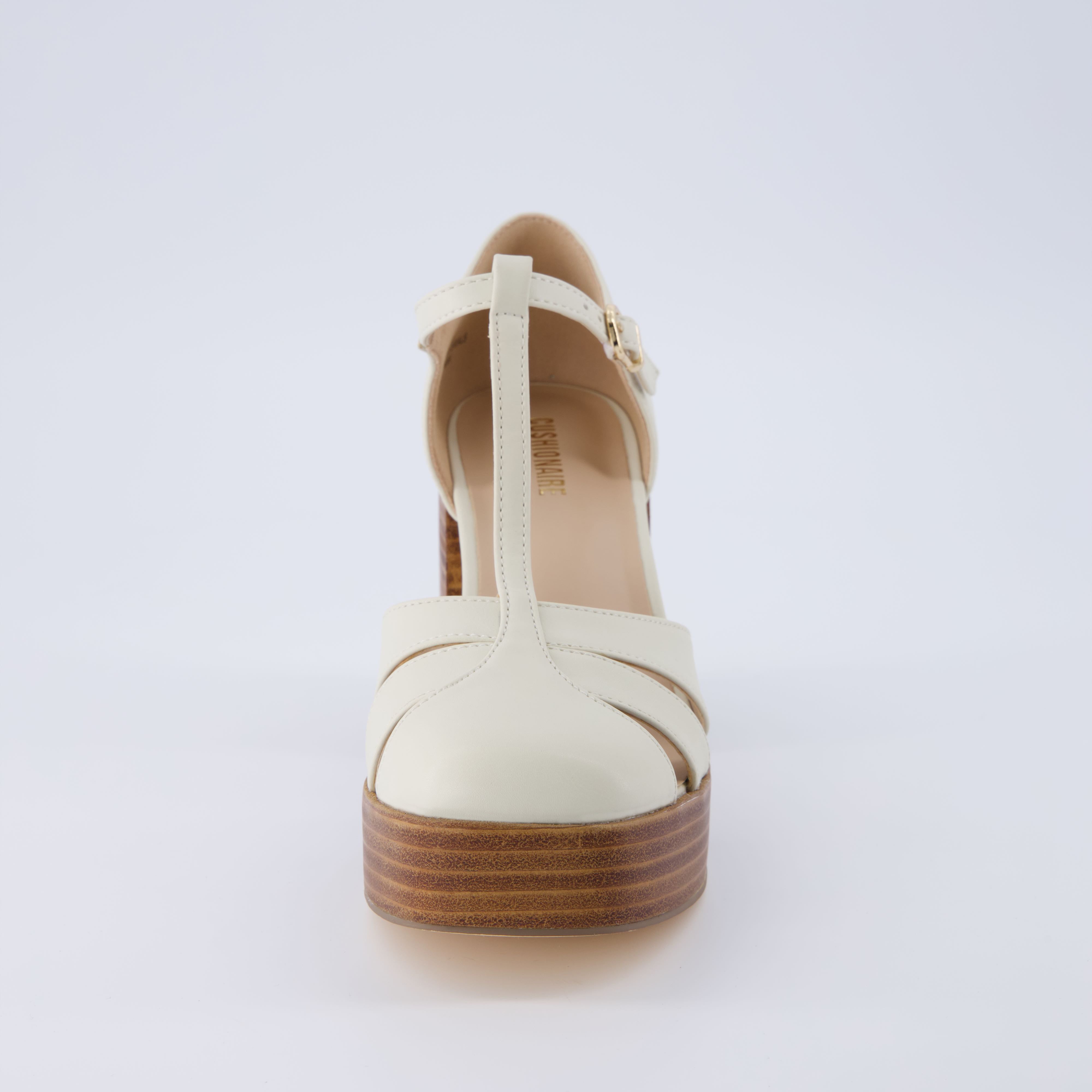 Tizzy Platform Heeled Sandal Cream
