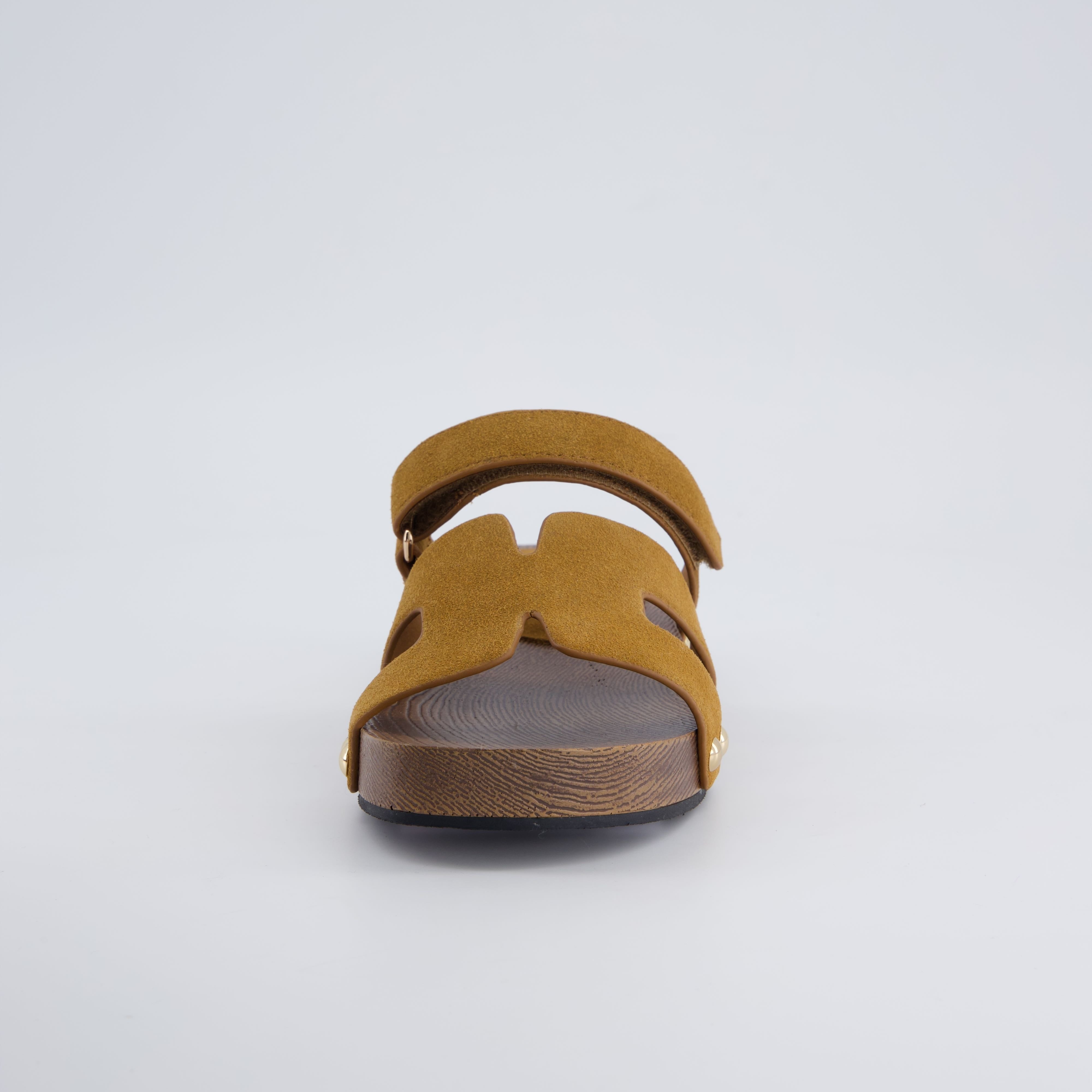 Tokyo Genuine Suede Sandals Chestnut