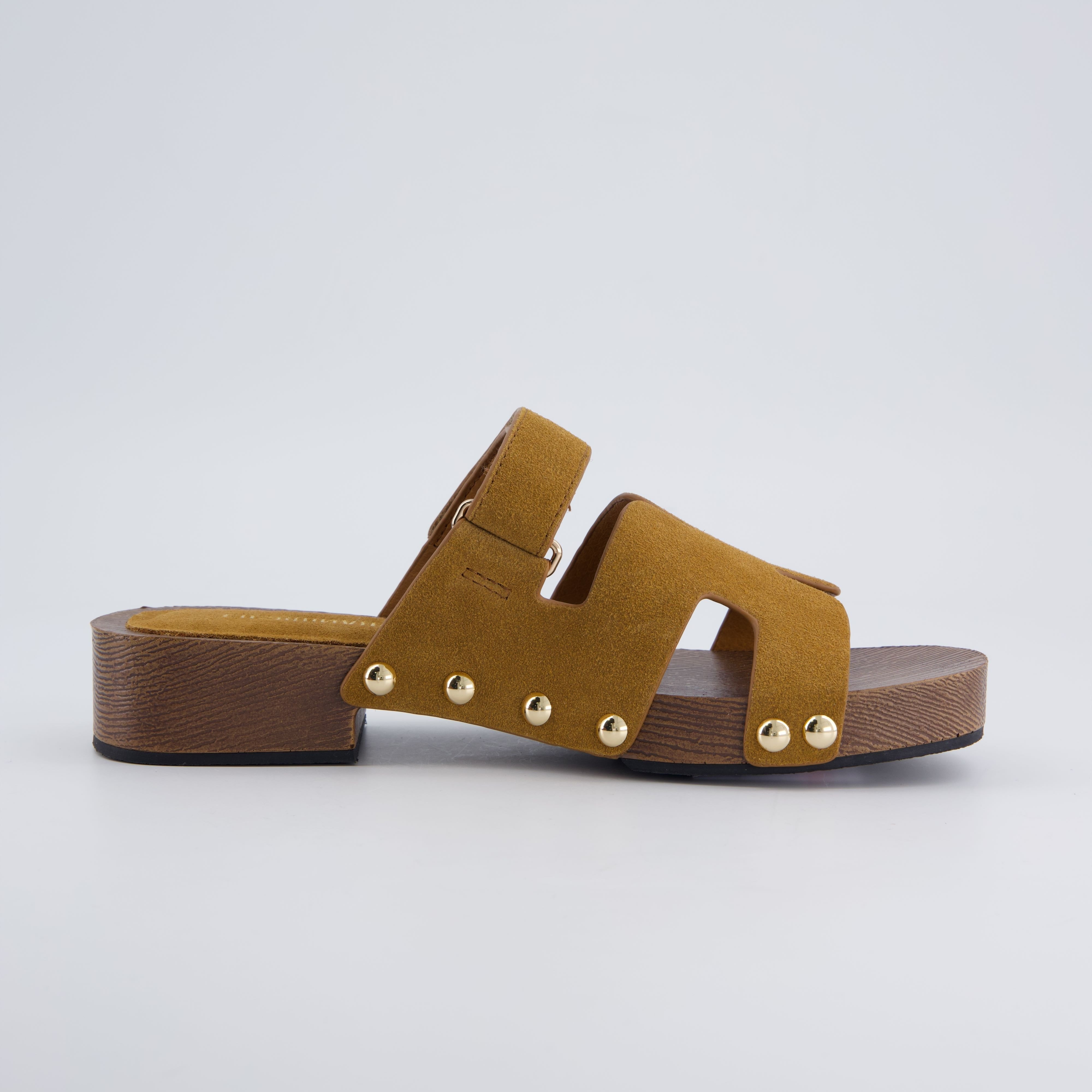 Tokyo Genuine Suede Sandals Chestnut