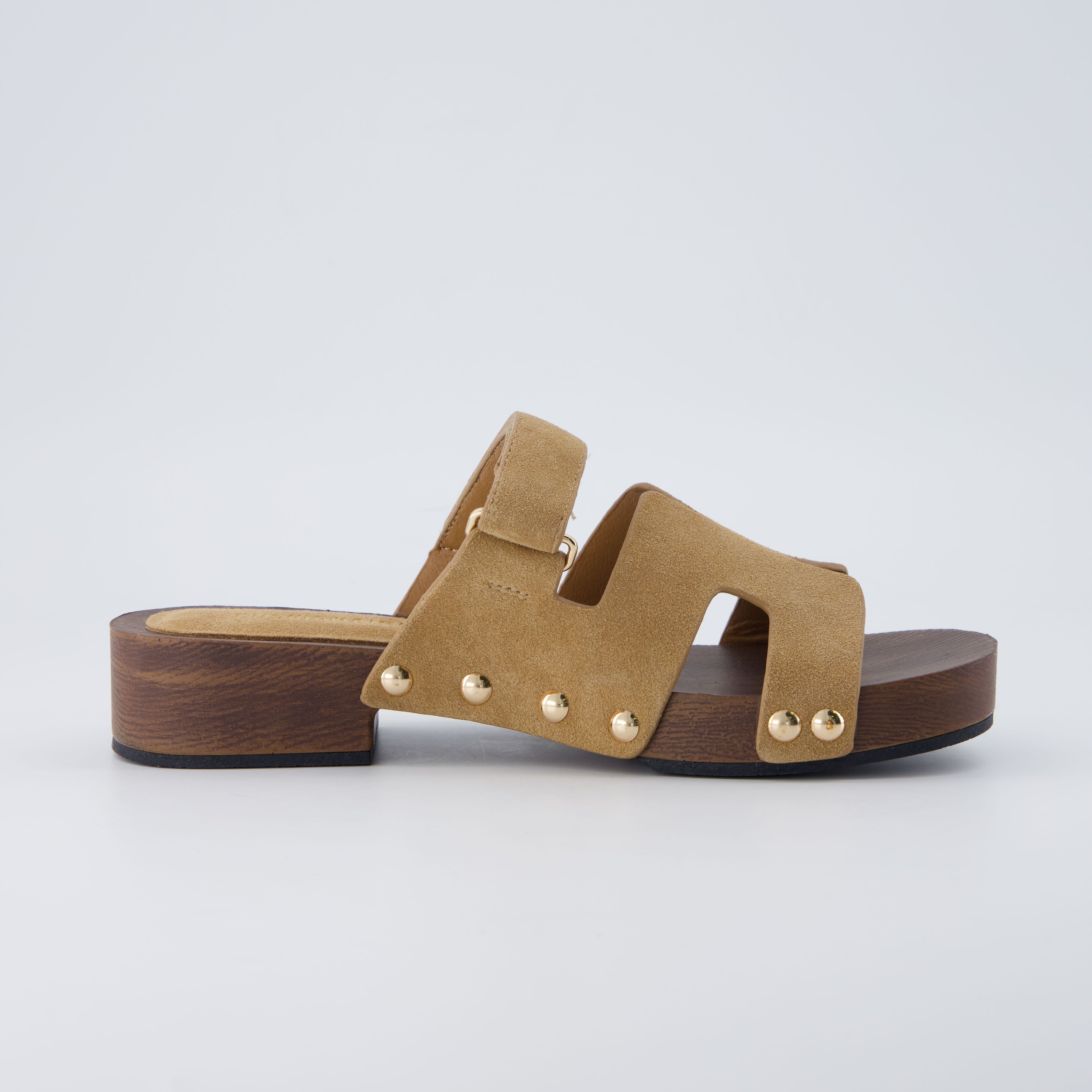 Tokyo Genuine Suede Sandals Taupe