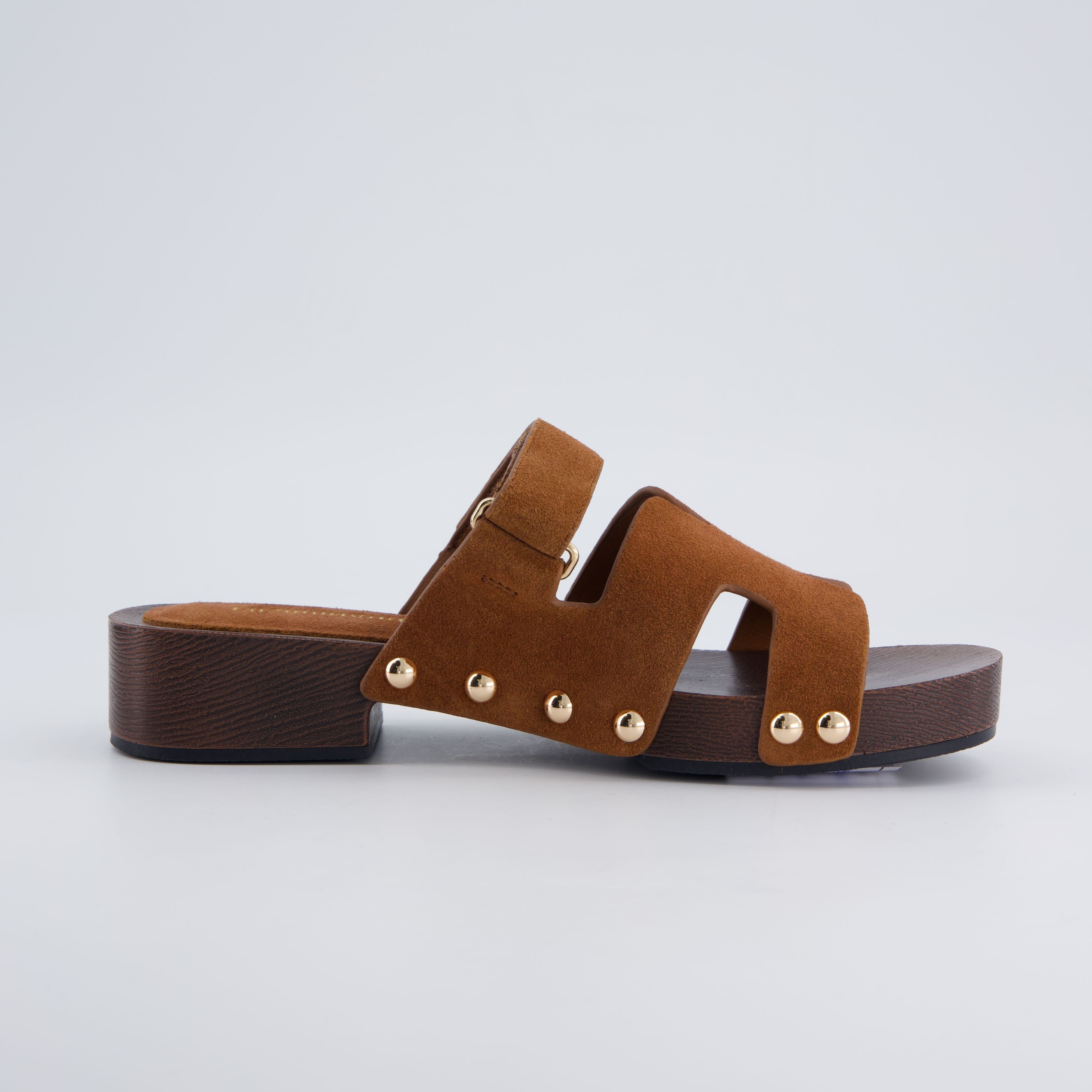 Tokyo Genuine Suede Sandals Cognac