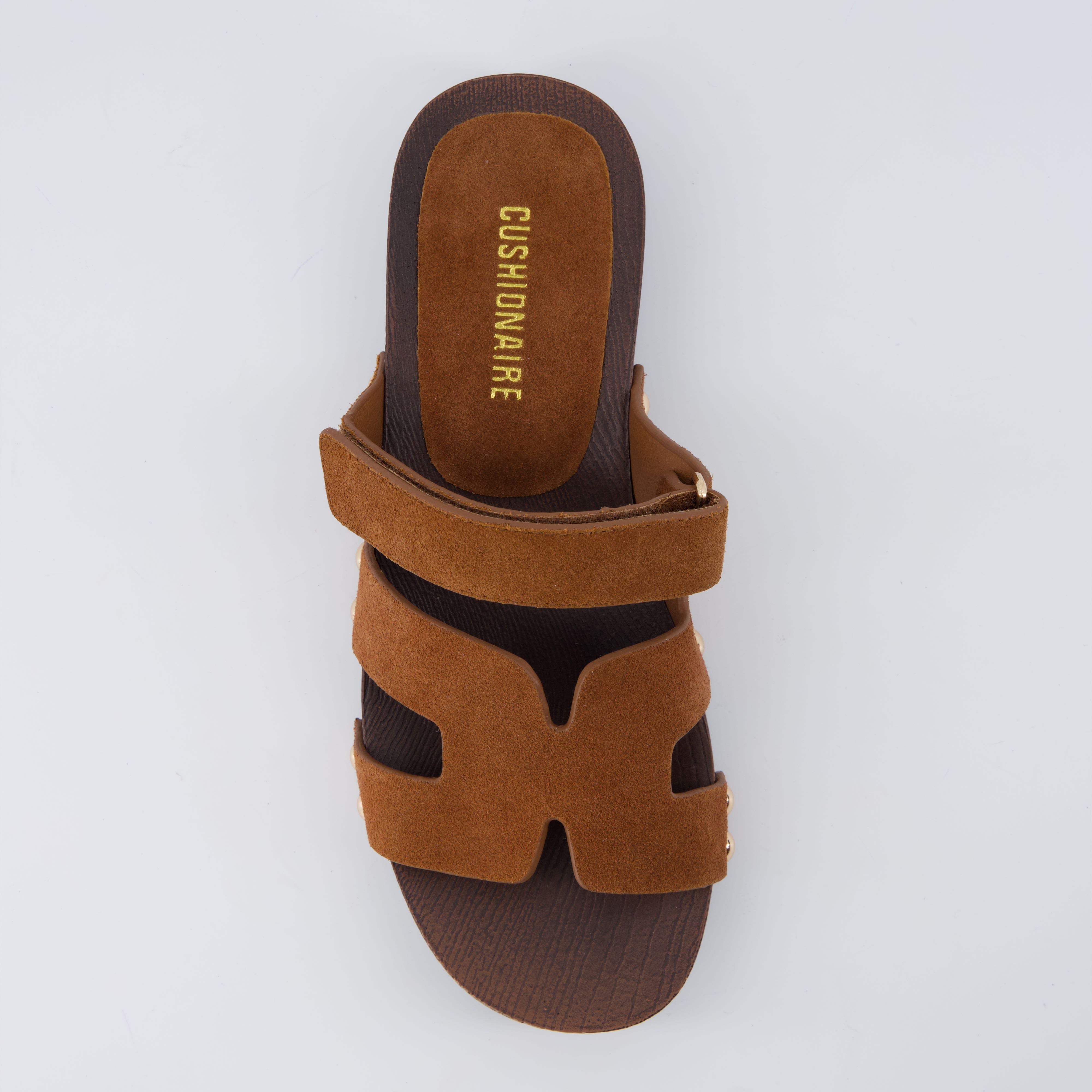Tokyo Genuine Suede Sandals Cognac