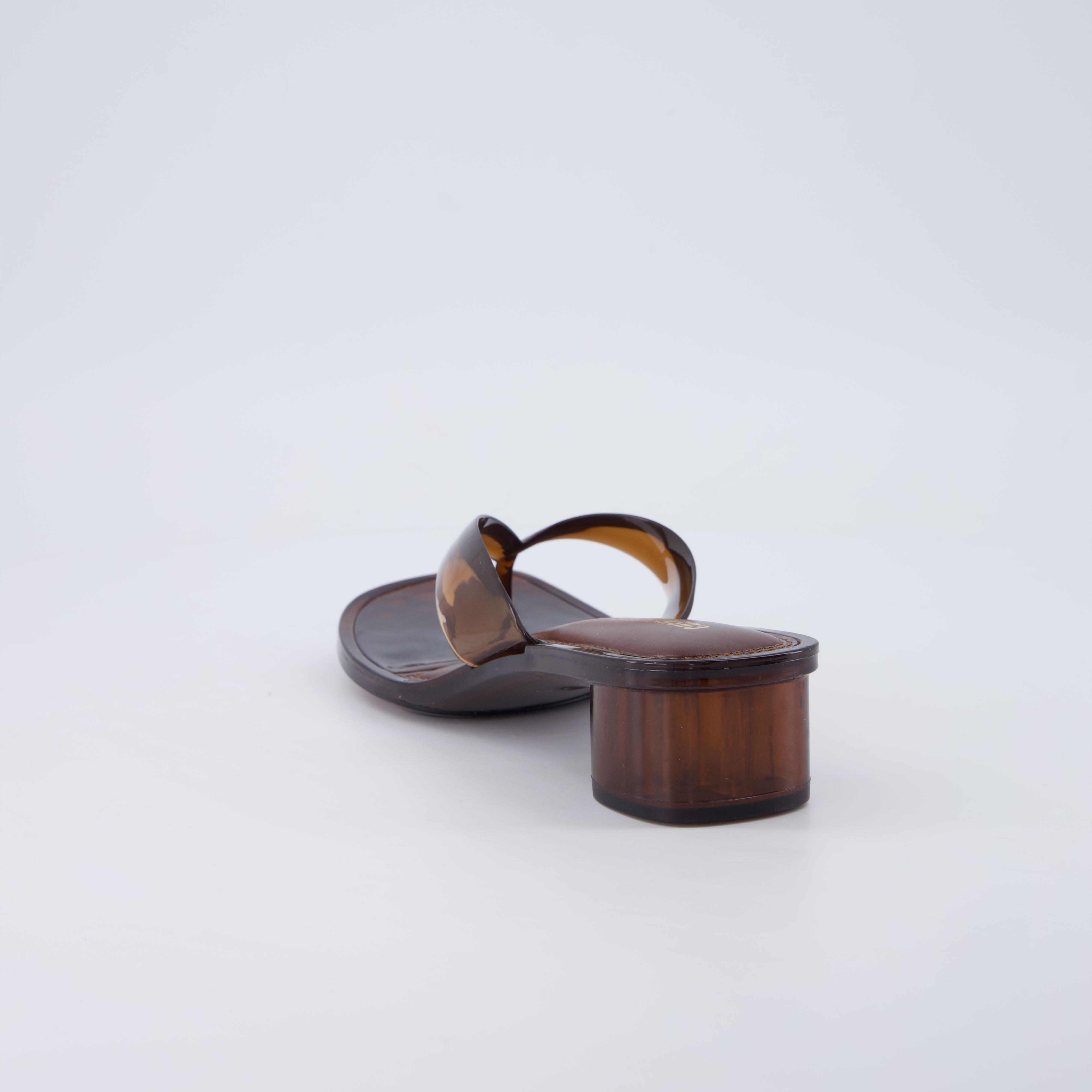Toots Thong Strap Jelly Sandals CHOCOLATE Medium