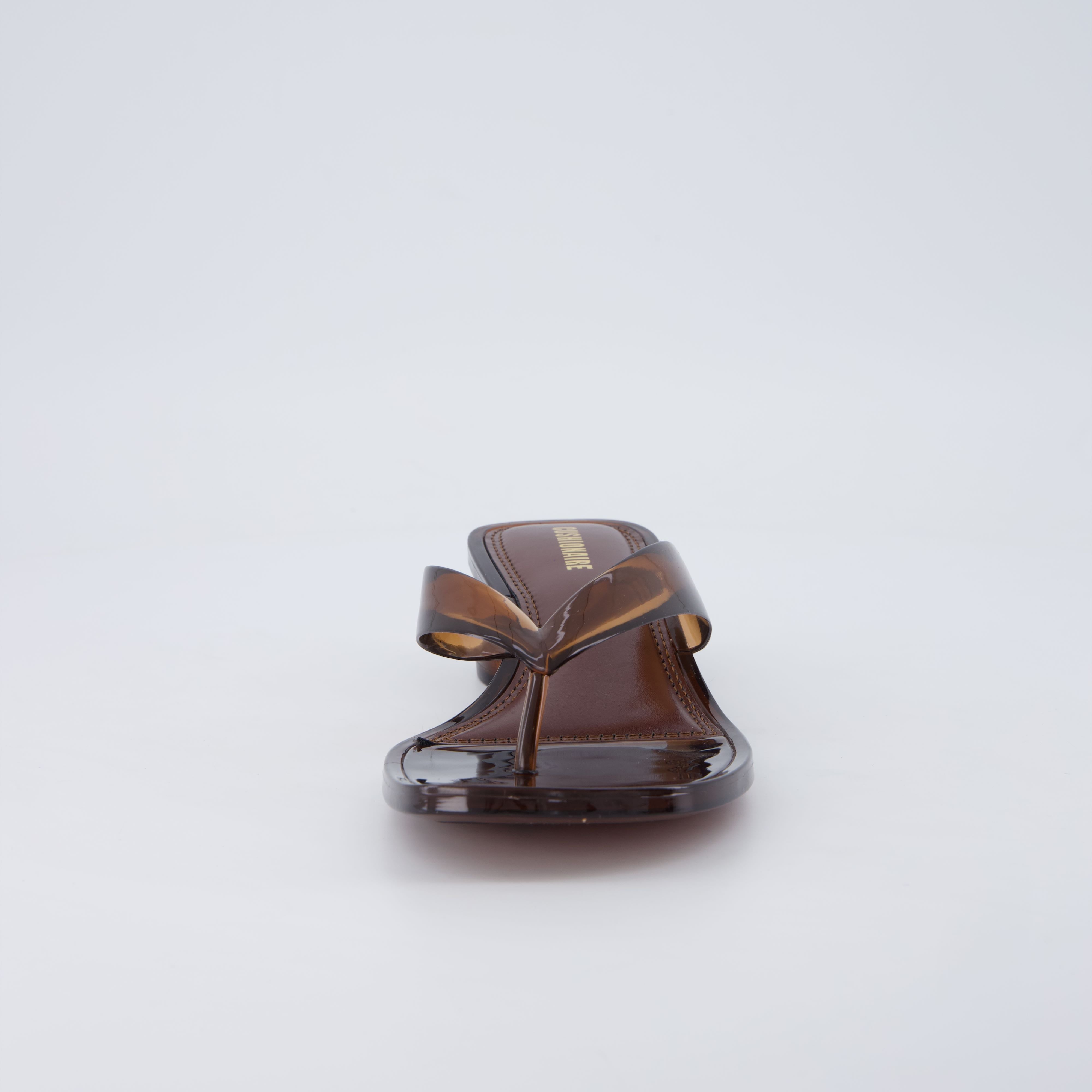 Toots Thong Strap Jelly Sandals CHOCOLATE Medium