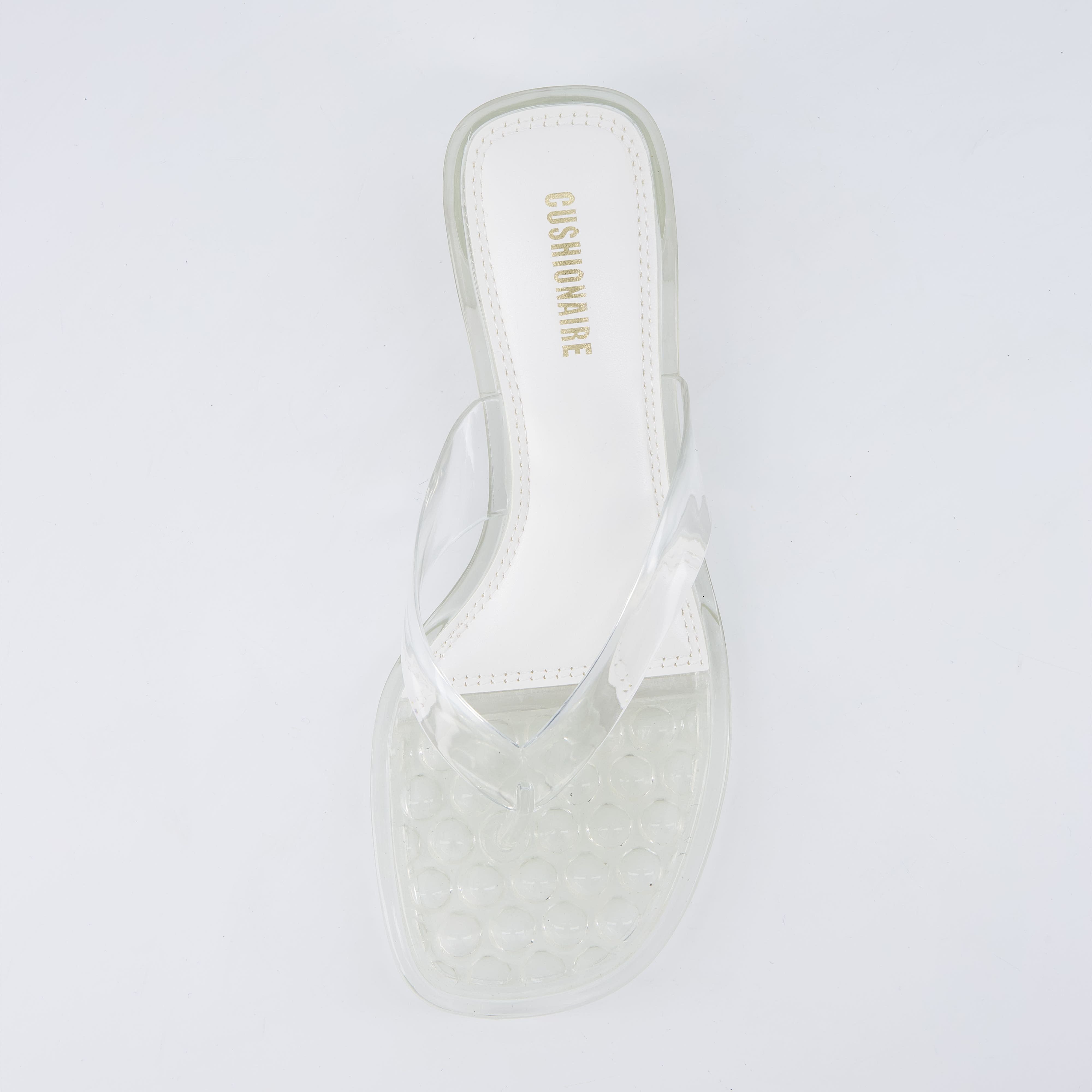 Toots Thong Strap Jelly Sandals CLEAR Medium
