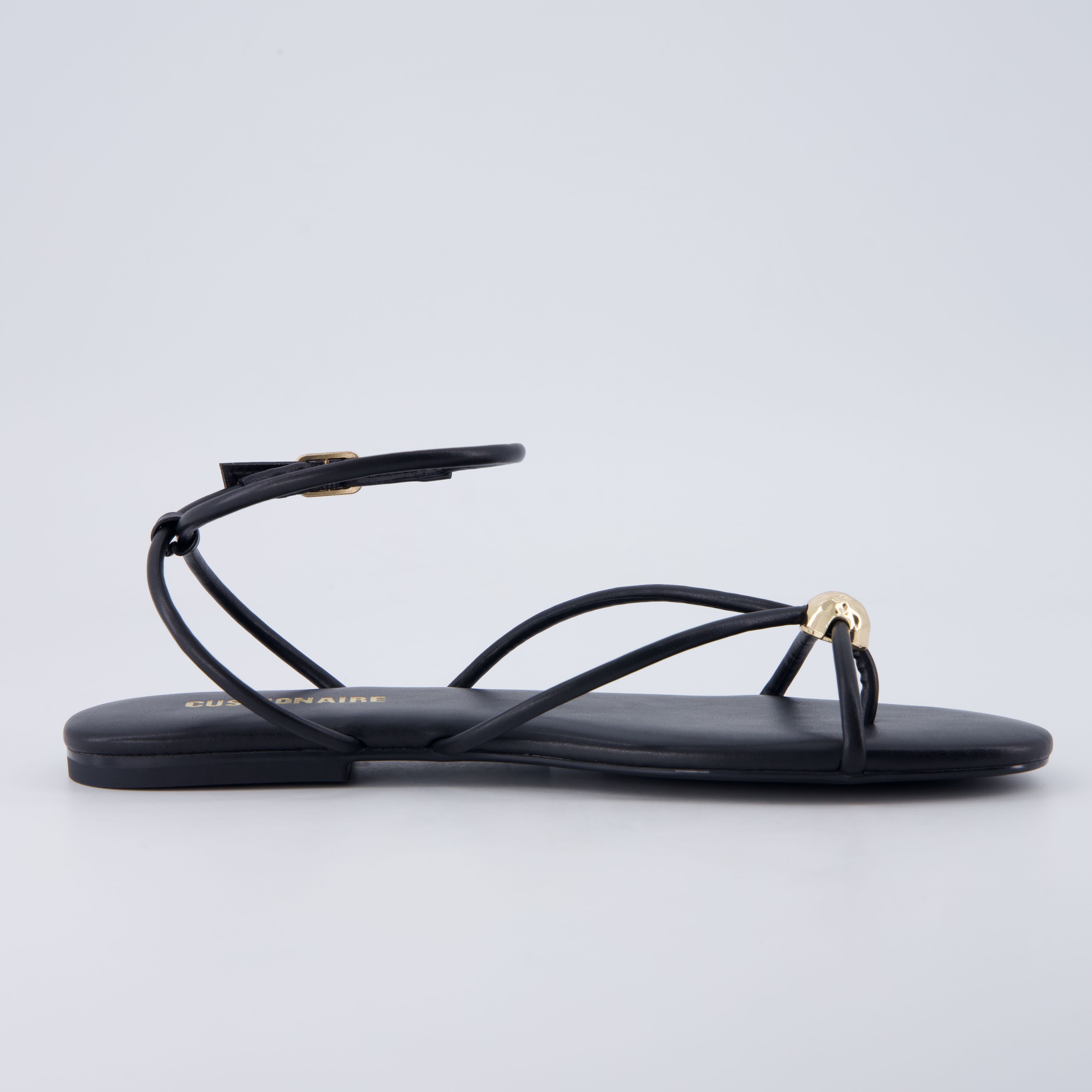Tory Strappy Flat Sandals Black Medium