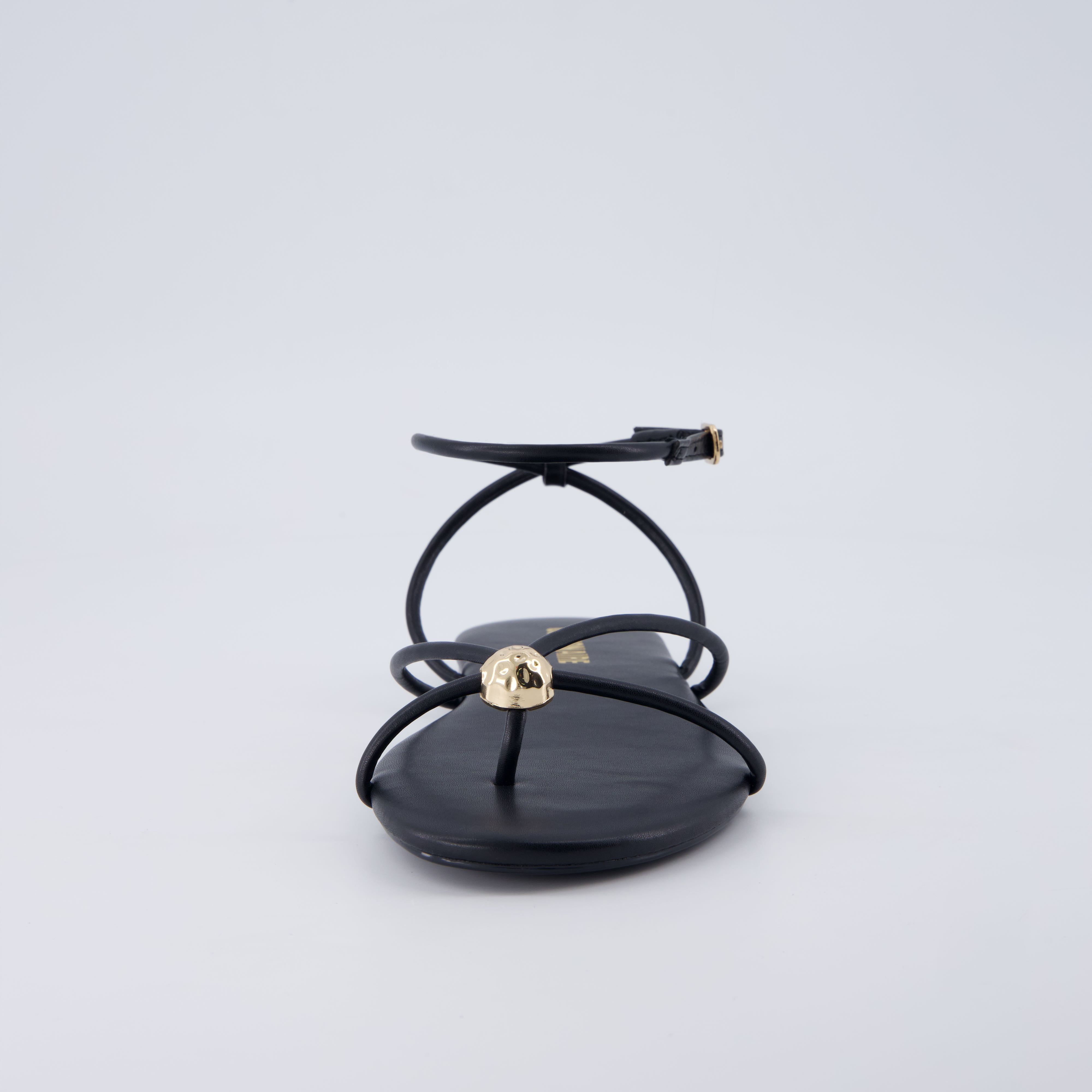 Tory Strappy Flat Sandals Black Medium