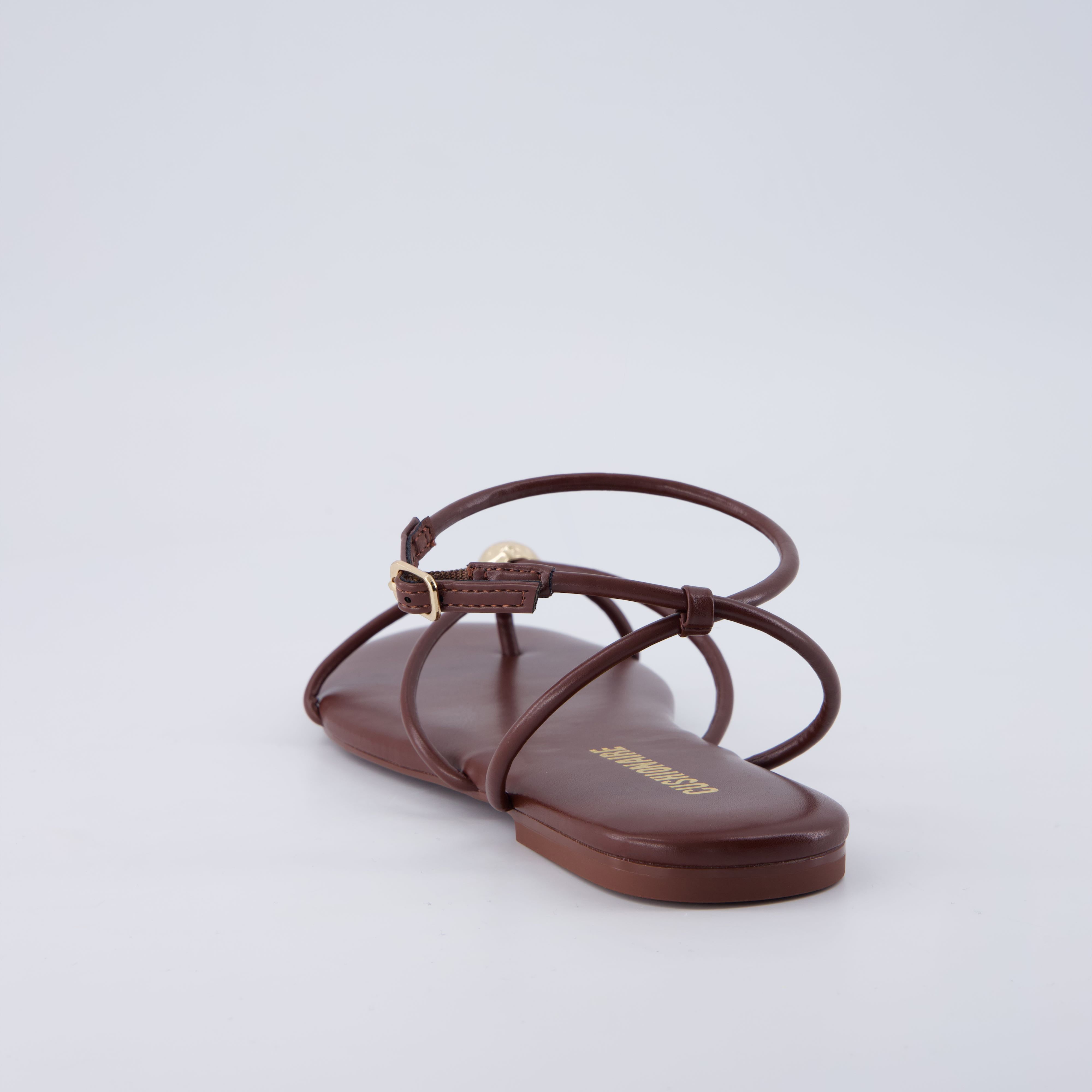 Tory Strappy Flat Sandals Chocolate Medium