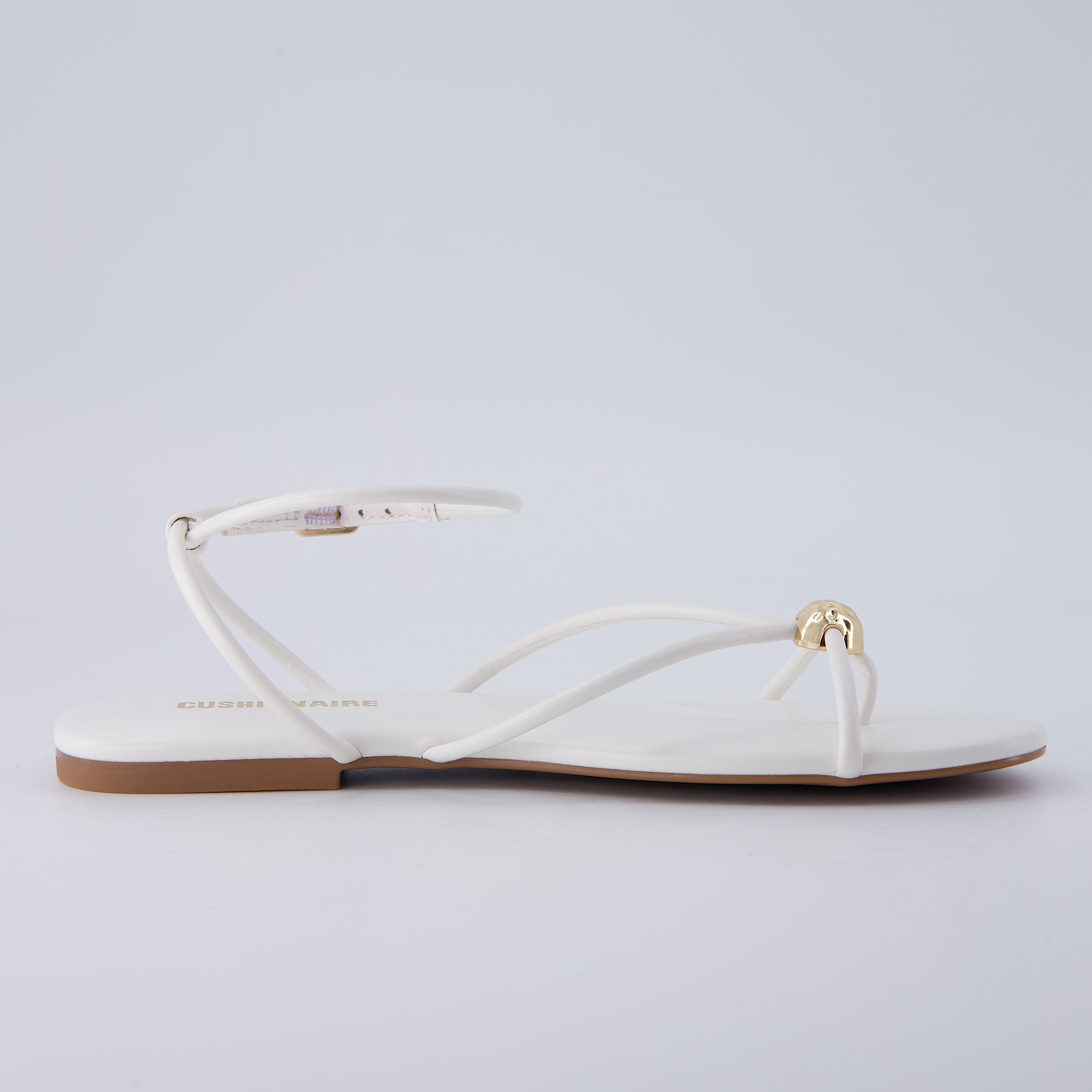 Tory Strappy Flat Sandals Ivory Medium