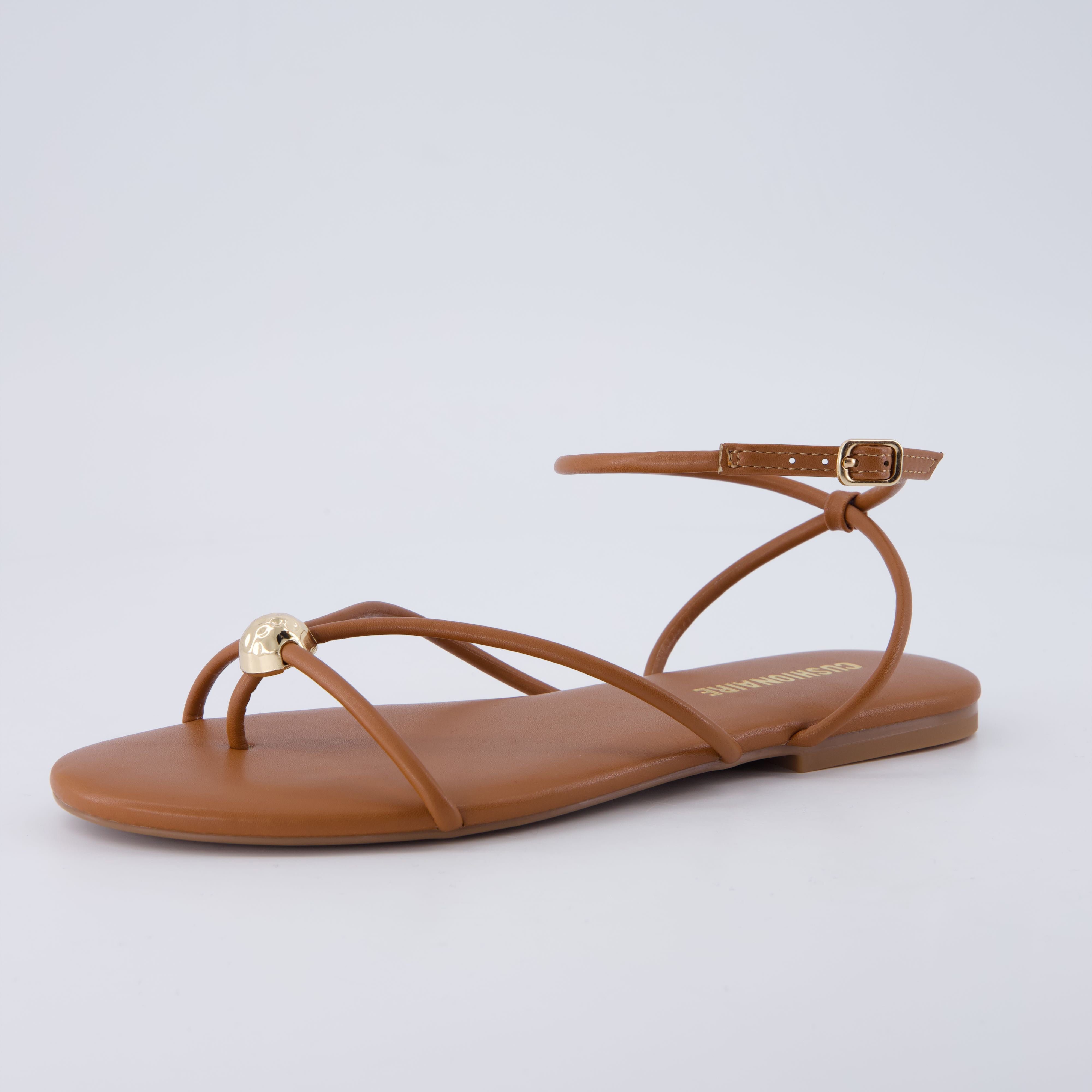Tory Strappy Flat Sandals Whiskey Medium