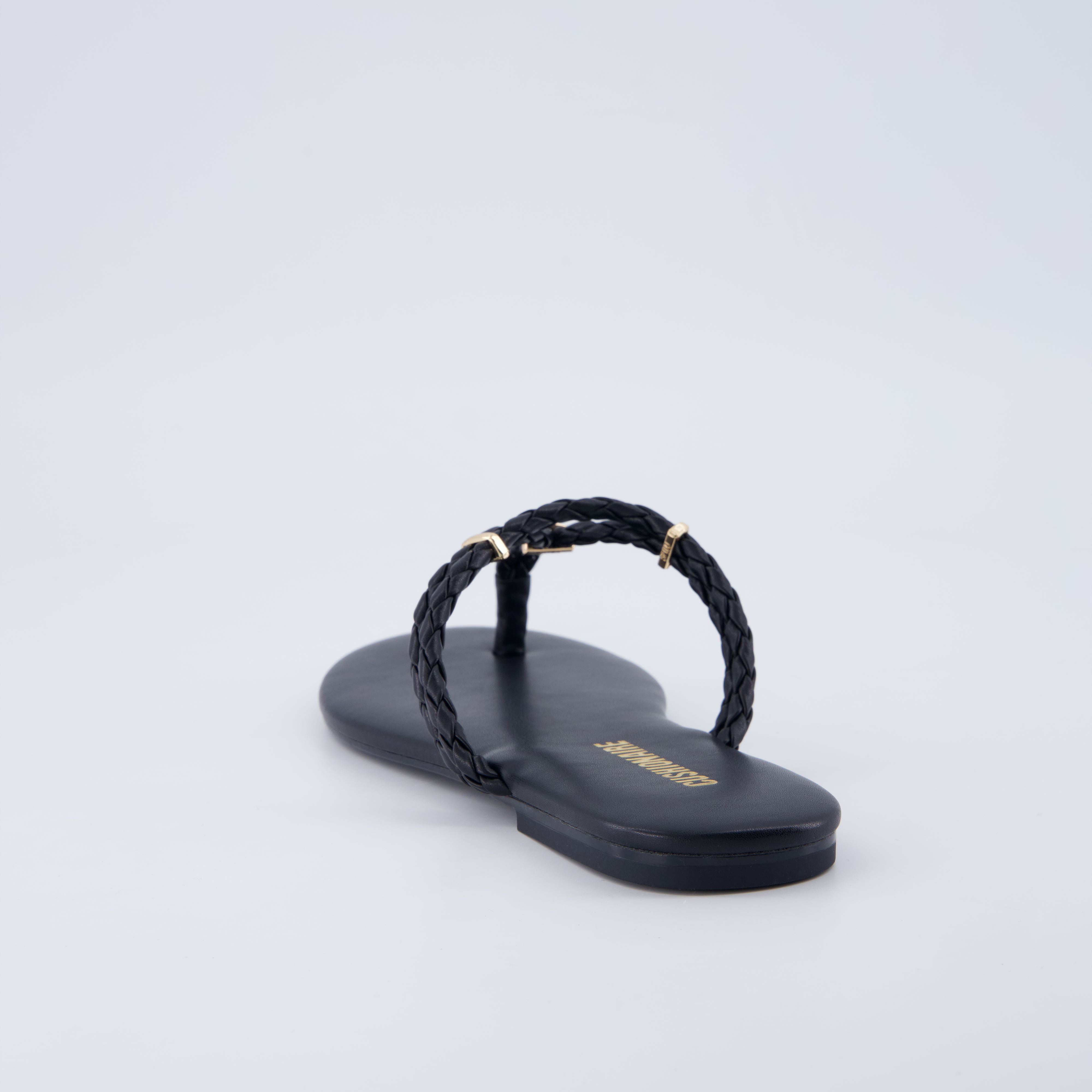 Trio Flip Flops Black Medium
